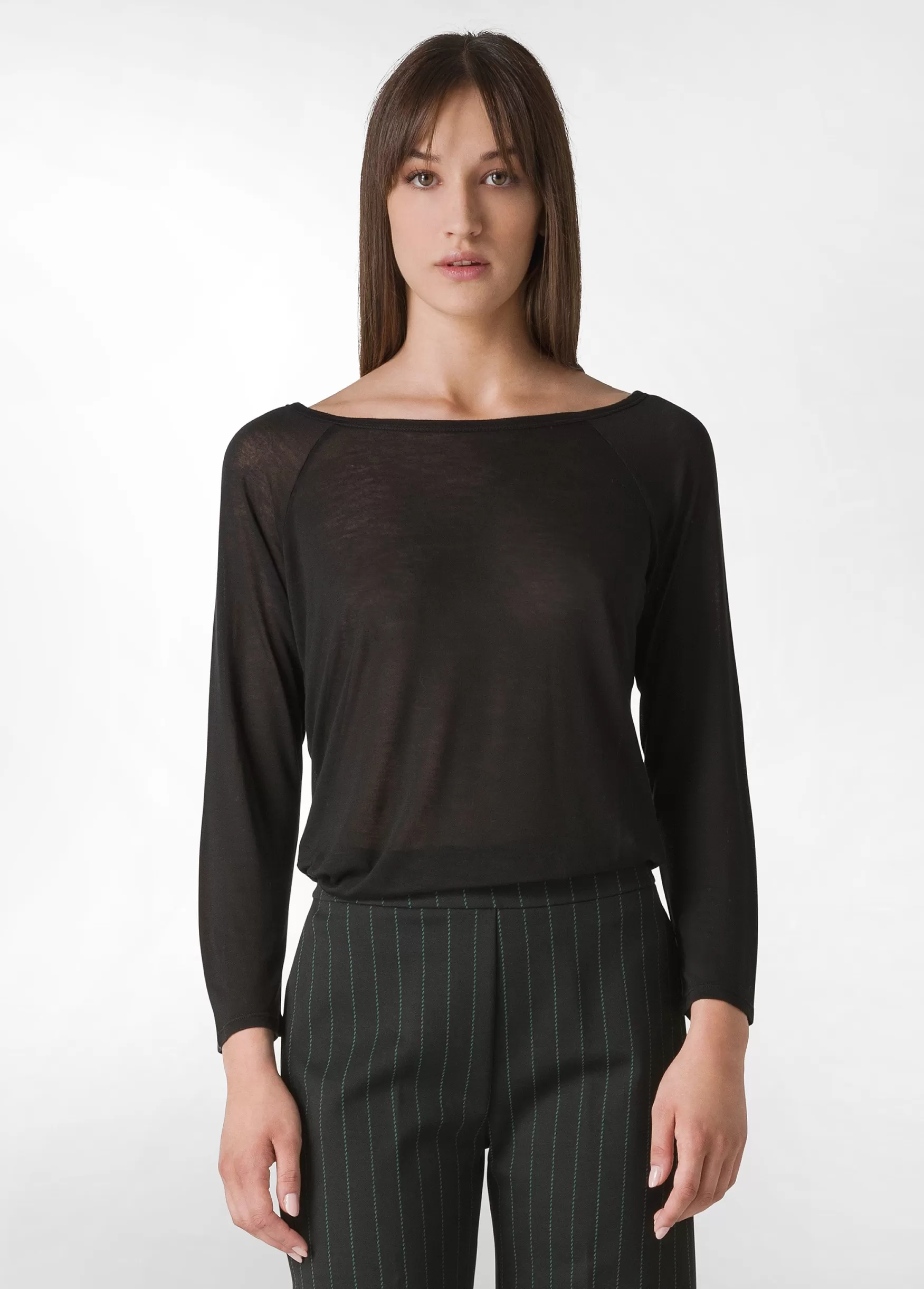 Sale DEHA 3/4 Sleeve Lyocell T-Shirt Black