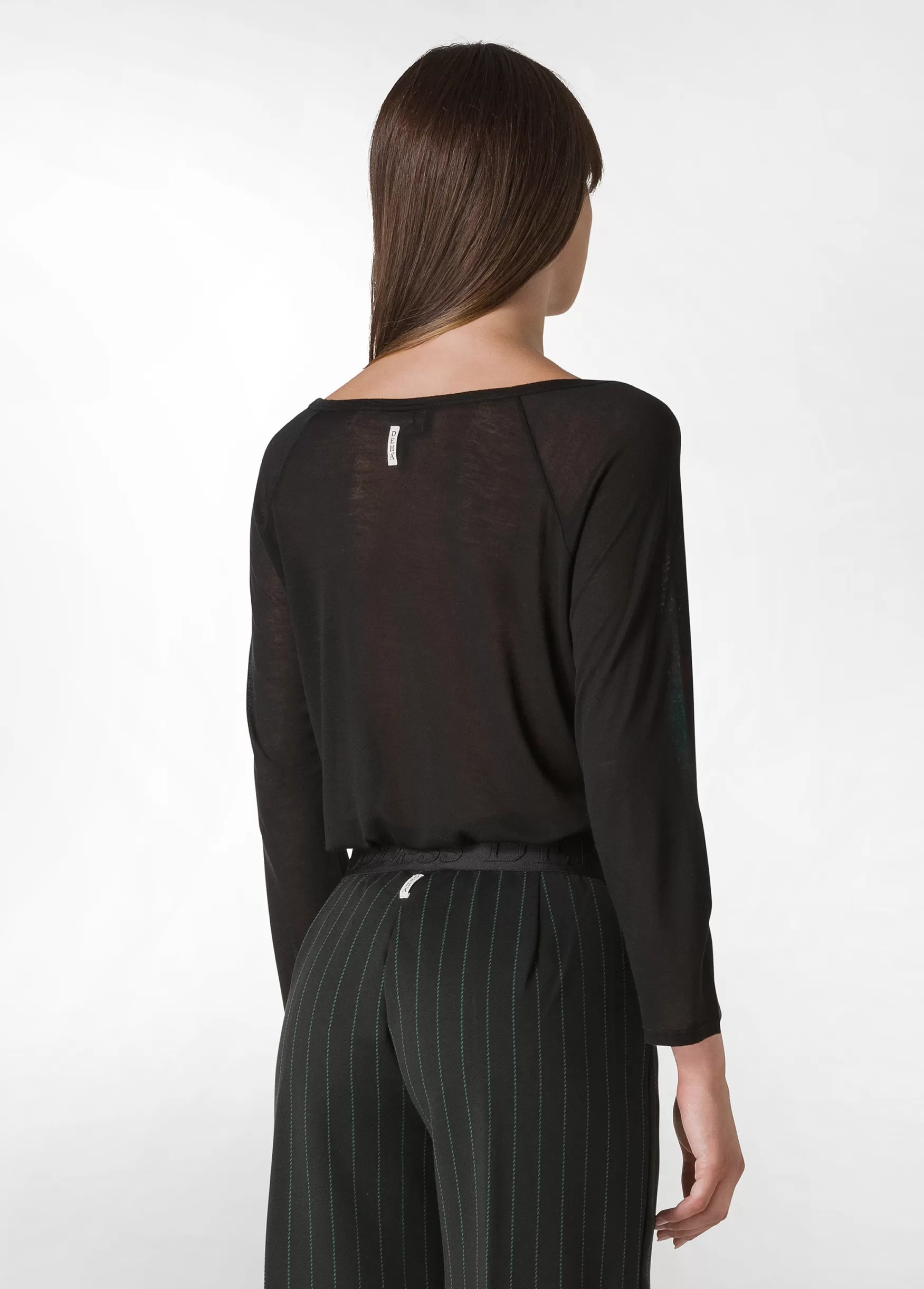 Sale DEHA 3/4 Sleeve Lyocell T-Shirt Black