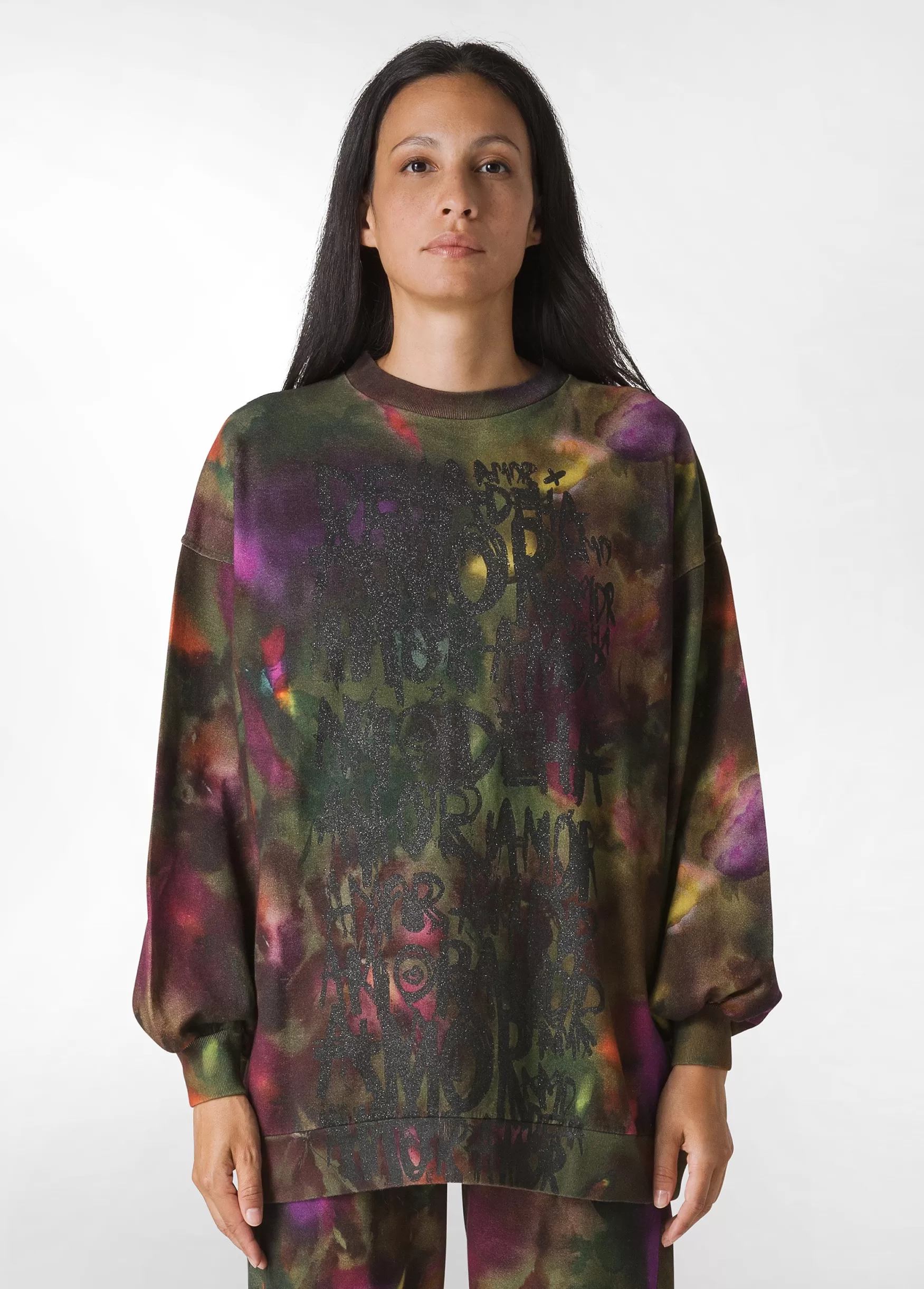 Hot DEHA Allover Puff Sweatshirt Multicolor Camuflower