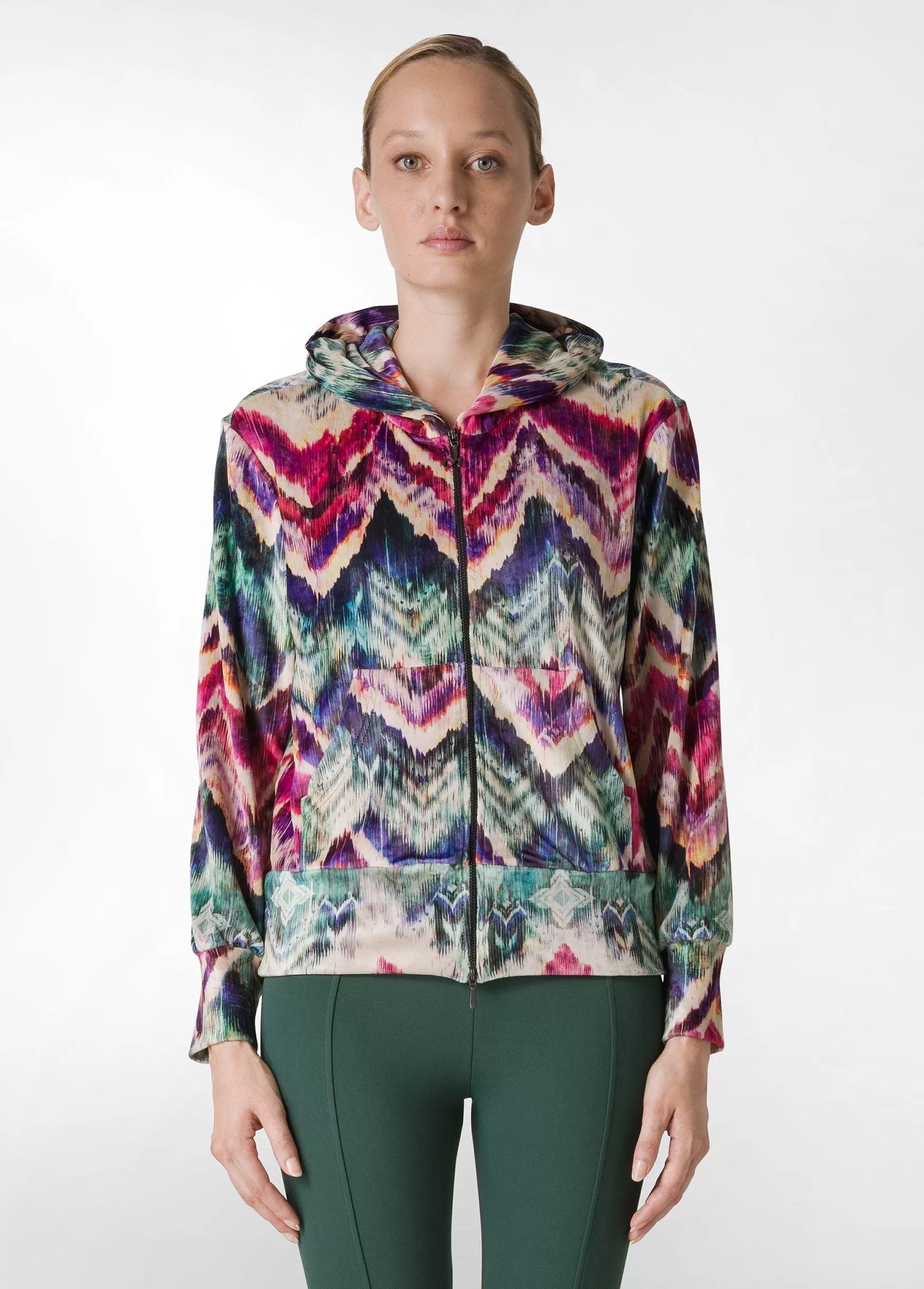 Store DEHA Allover Stretch Velvet Jacket Multicolor All Chevron