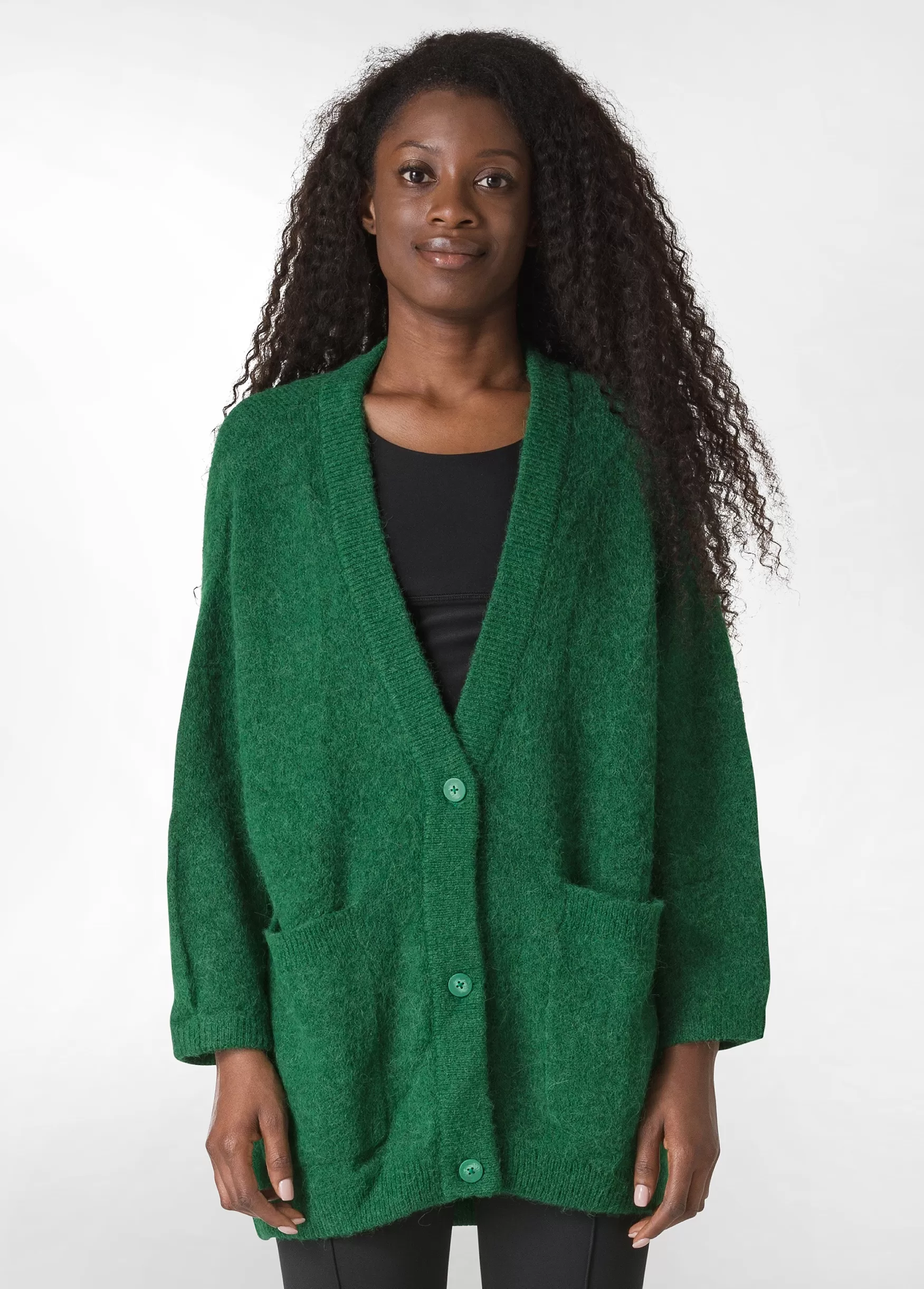 Store DEHA Alpaca Cardigan Green Grass Green