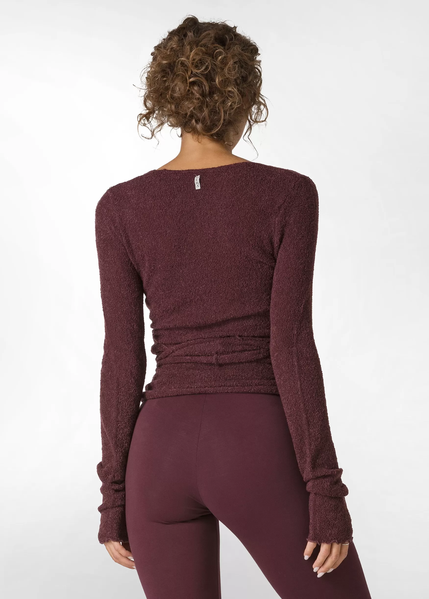 Best DEHA Boucle Wrap Sweater Red Tibetan Red