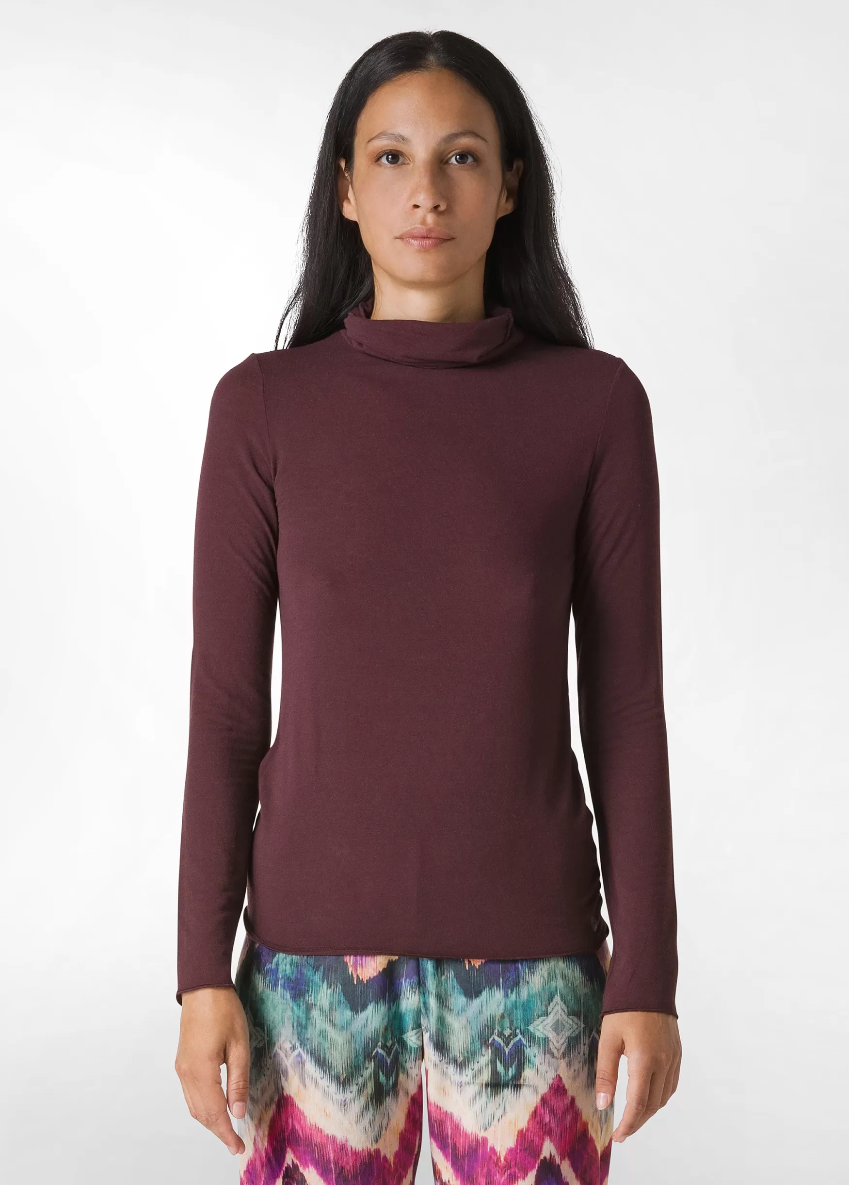Discount DEHA Cashmere Blend High Neck Top Red Tibetan Red