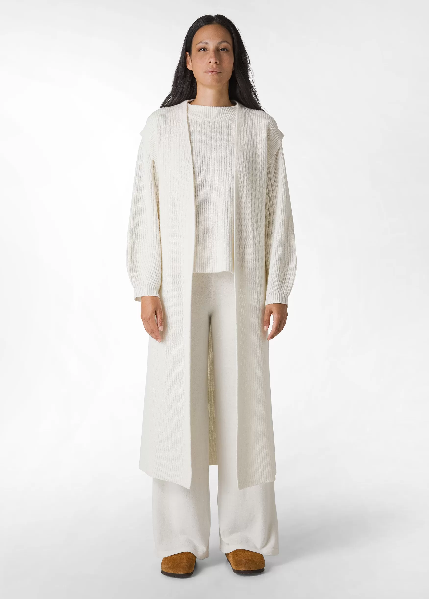 Best Sale DEHA Cashmere Blend Long Cardigan White Milk White