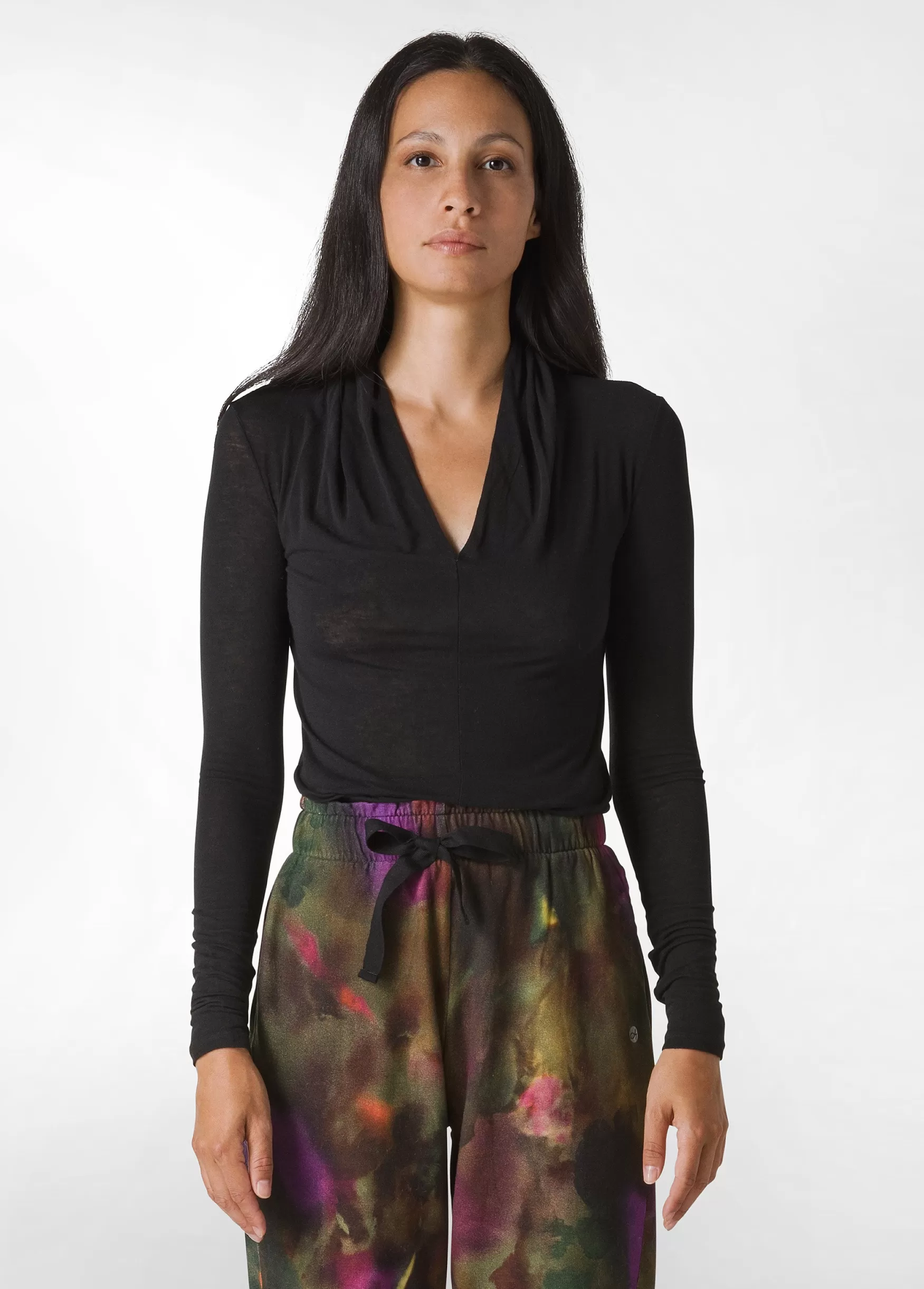 Discount DEHA Cashmere Blend Long Sleeve T-Shirt Black