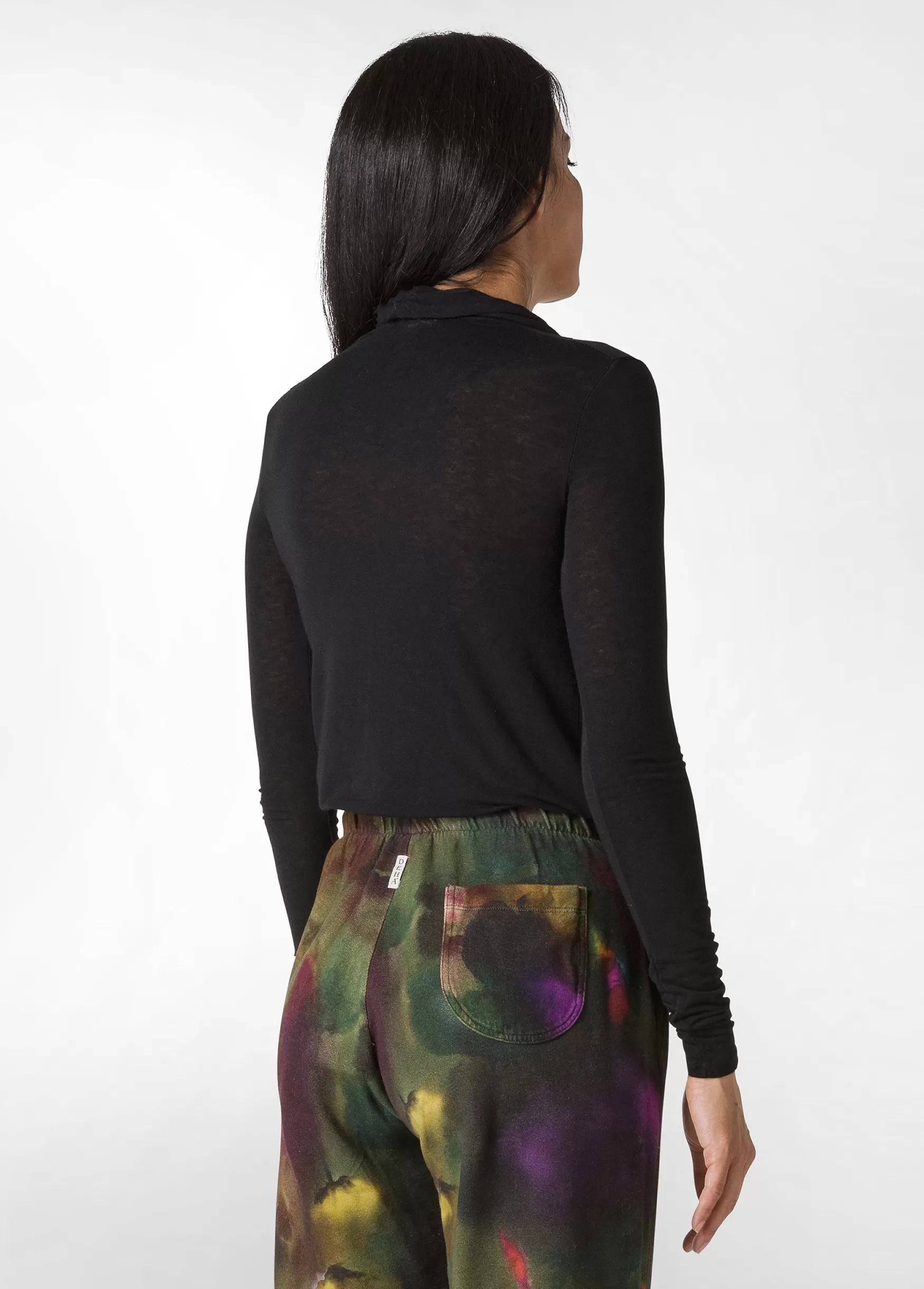Discount DEHA Cashmere Blend Long Sleeve T-Shirt Black