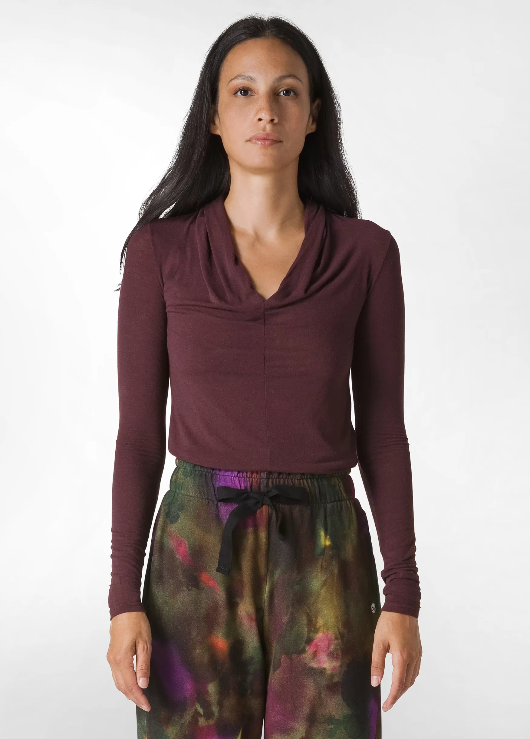 Cheap DEHA Cashmere Blend Long Sleeve T-Shirt Red Tibetan Red