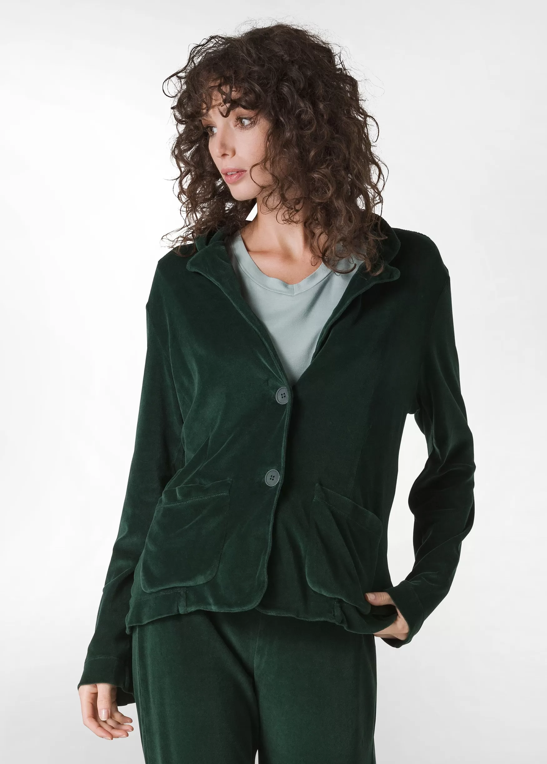 Shop DEHA Chenille Blazer Green Forest Green