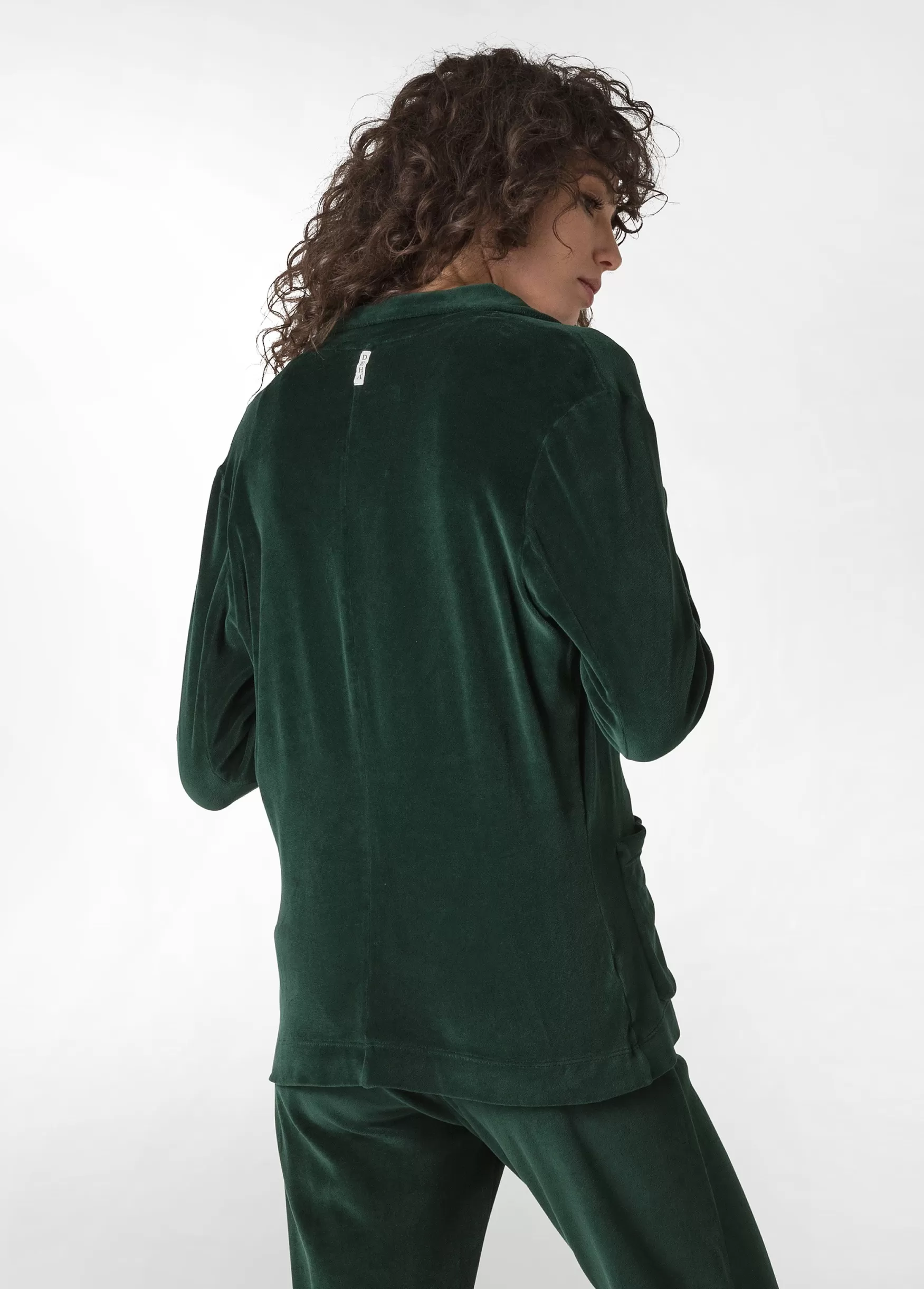 Shop DEHA Chenille Blazer Green Forest Green