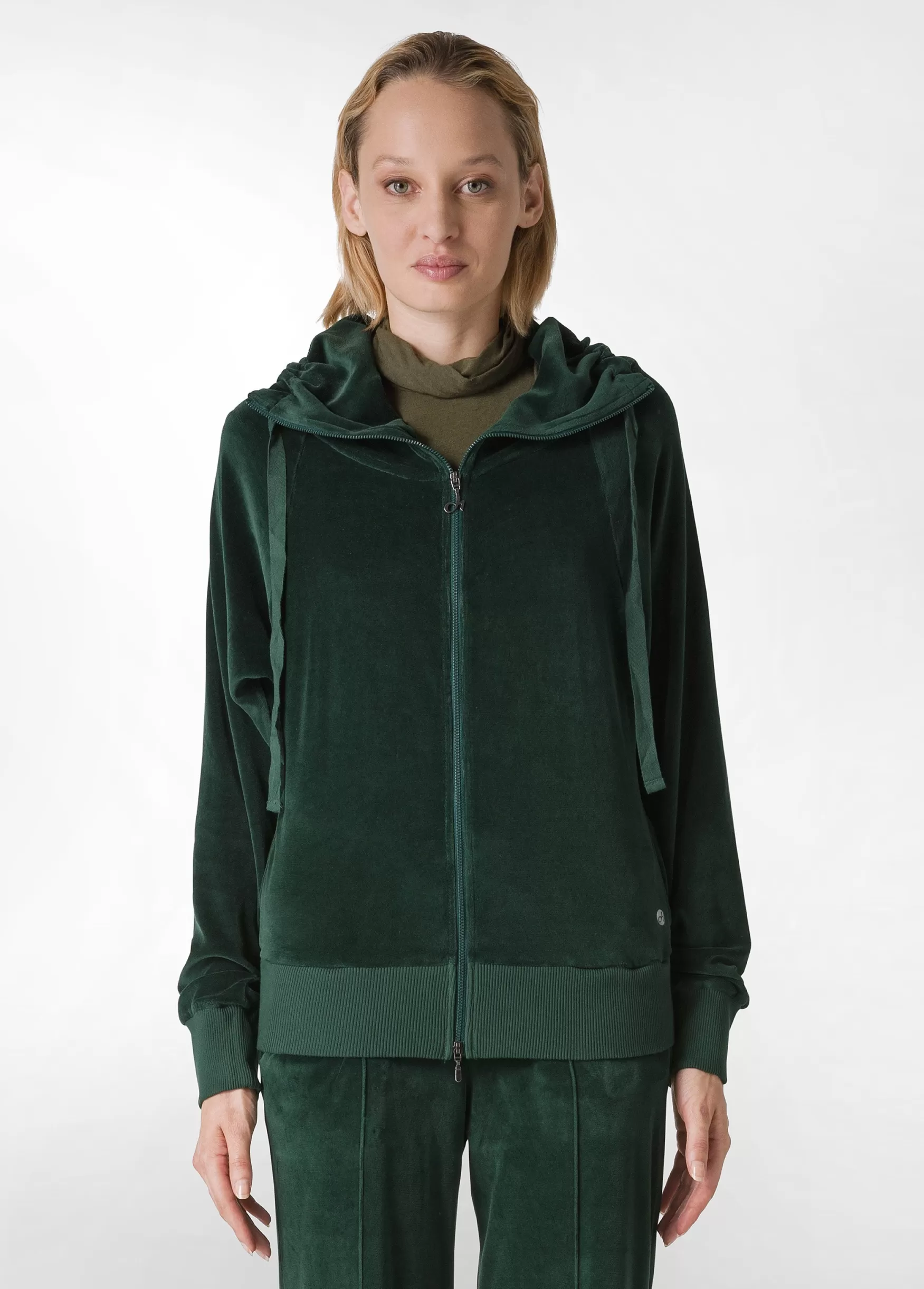 Cheap DEHA Chenille Lounge Full Zip Hoodie Green Forest Green