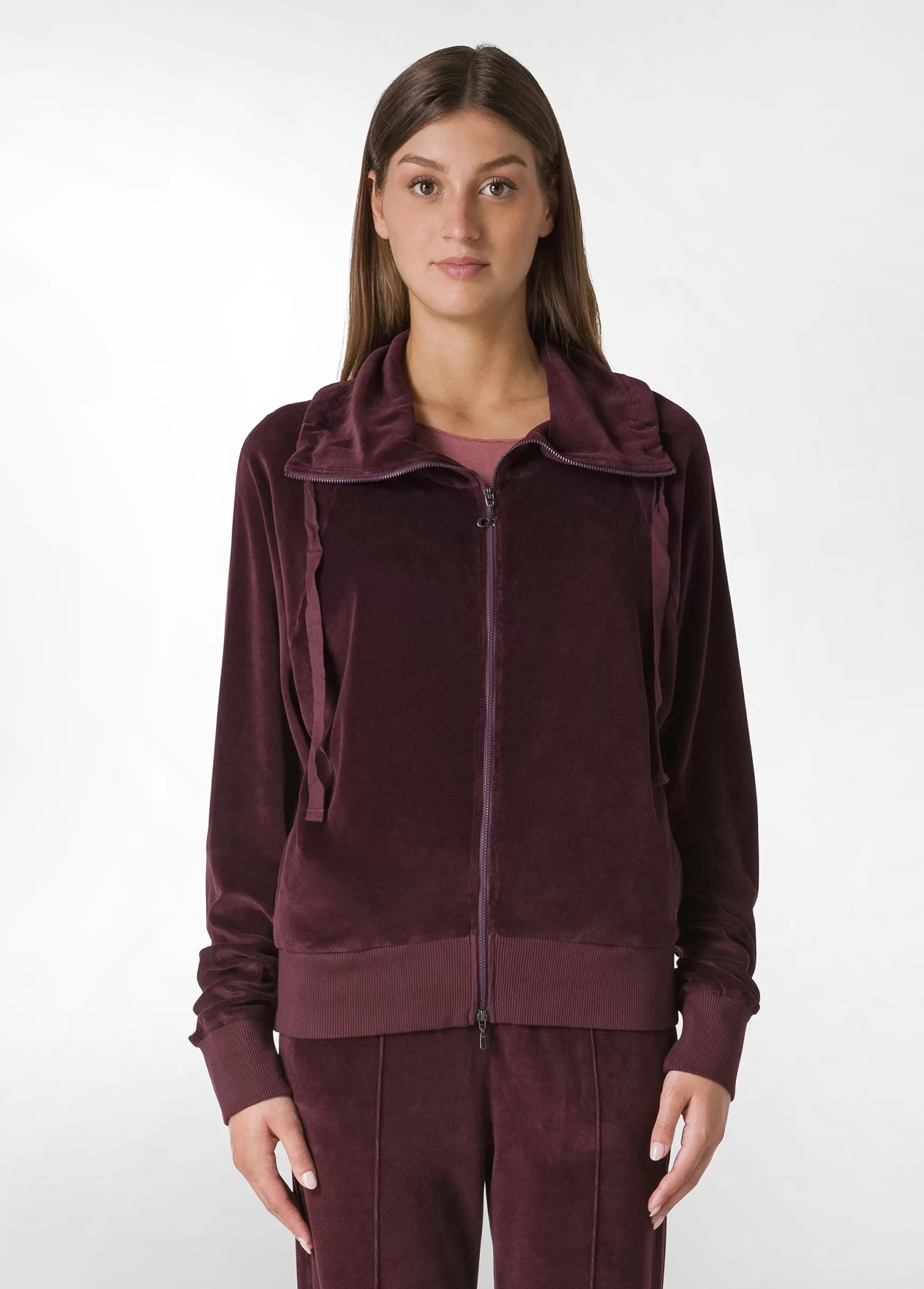 Online DEHA Chenille Lounge Full Zip Hoodie Red Tibetan Red