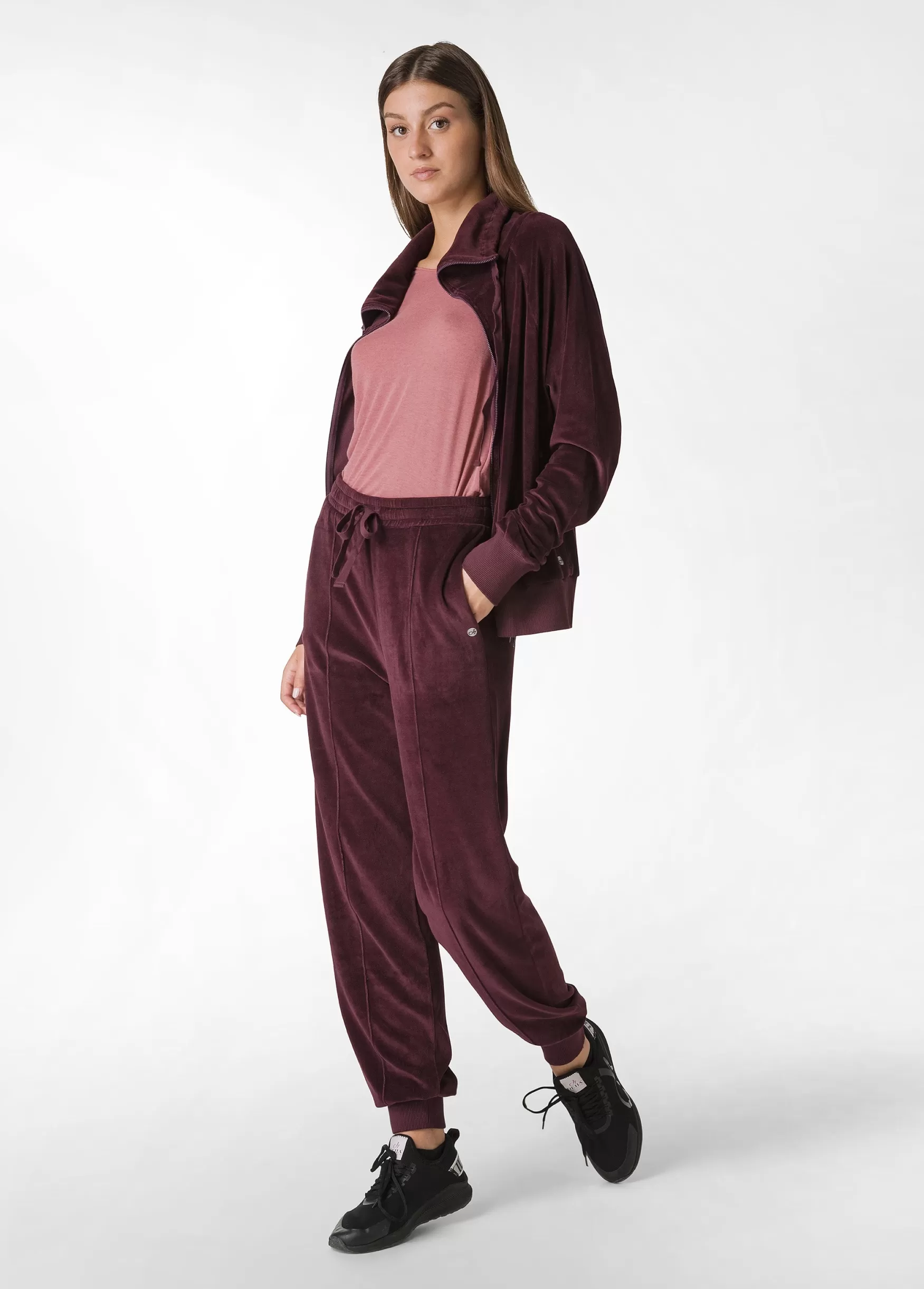 Discount DEHA Chenille Lounge Jogger Red Tibetan Red