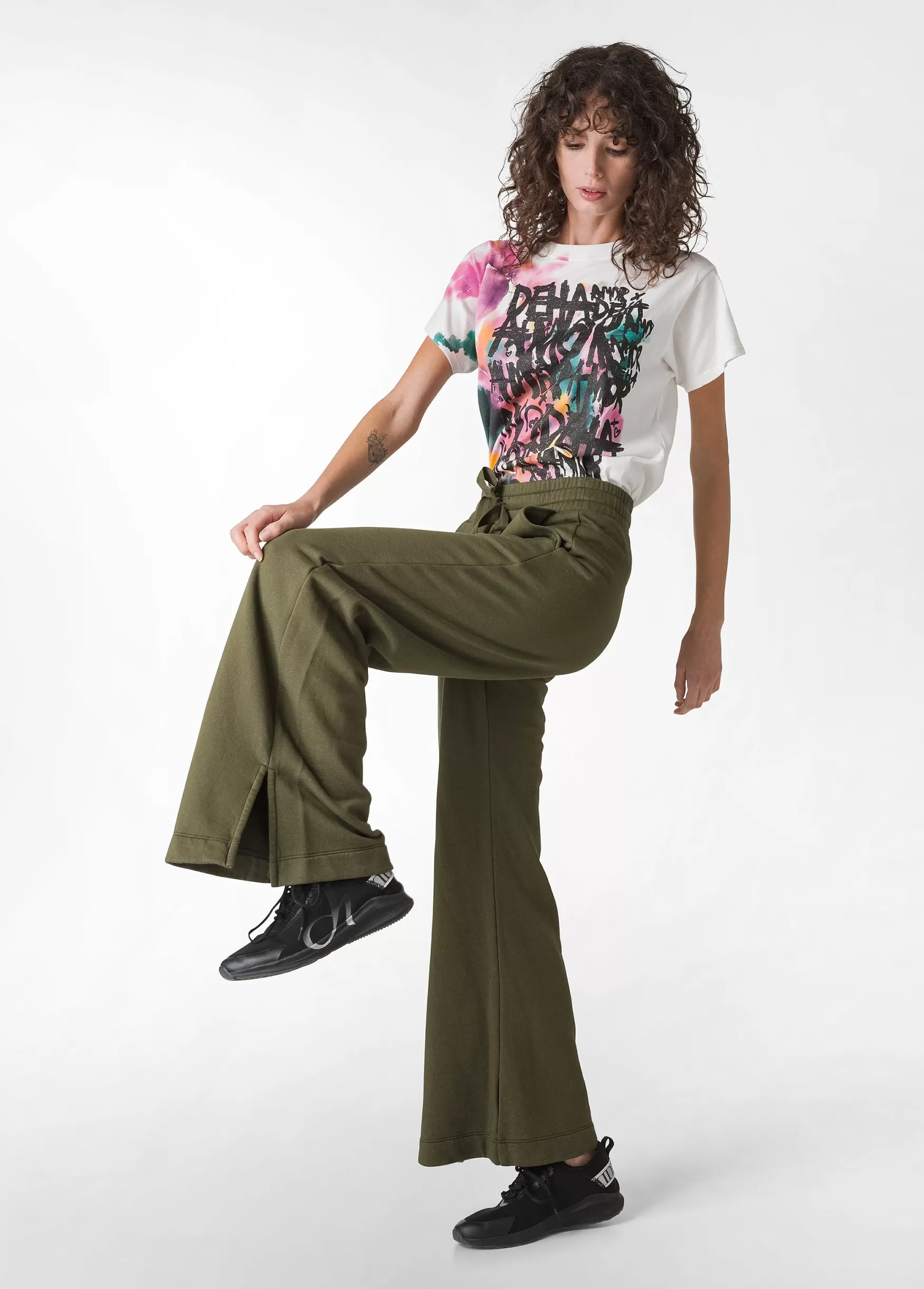 Store DEHA Comfort Slit Sweatpants Green Olive Green