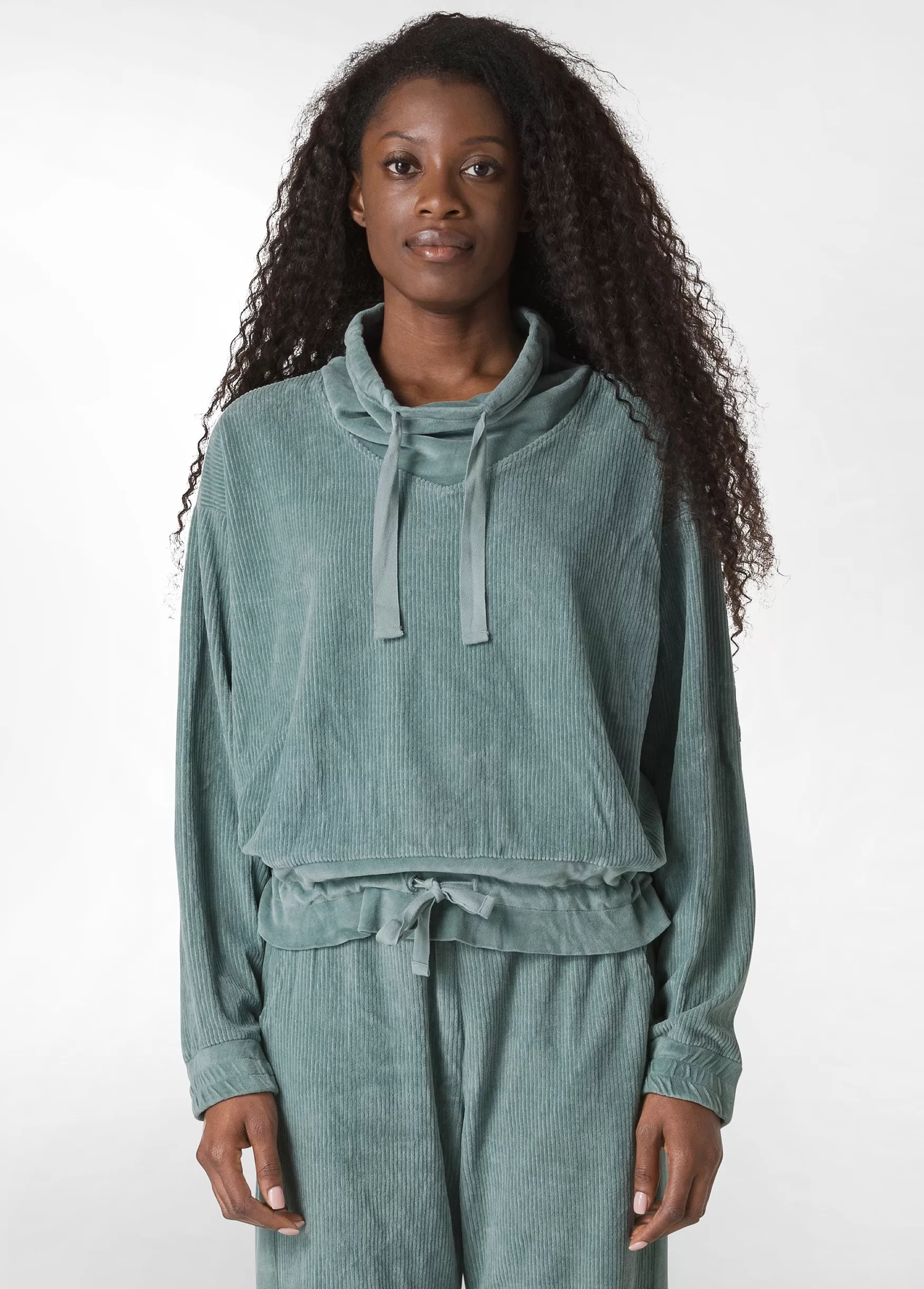 Best DEHA Corduroy Chenille Sweatshirt Green Sage Green
