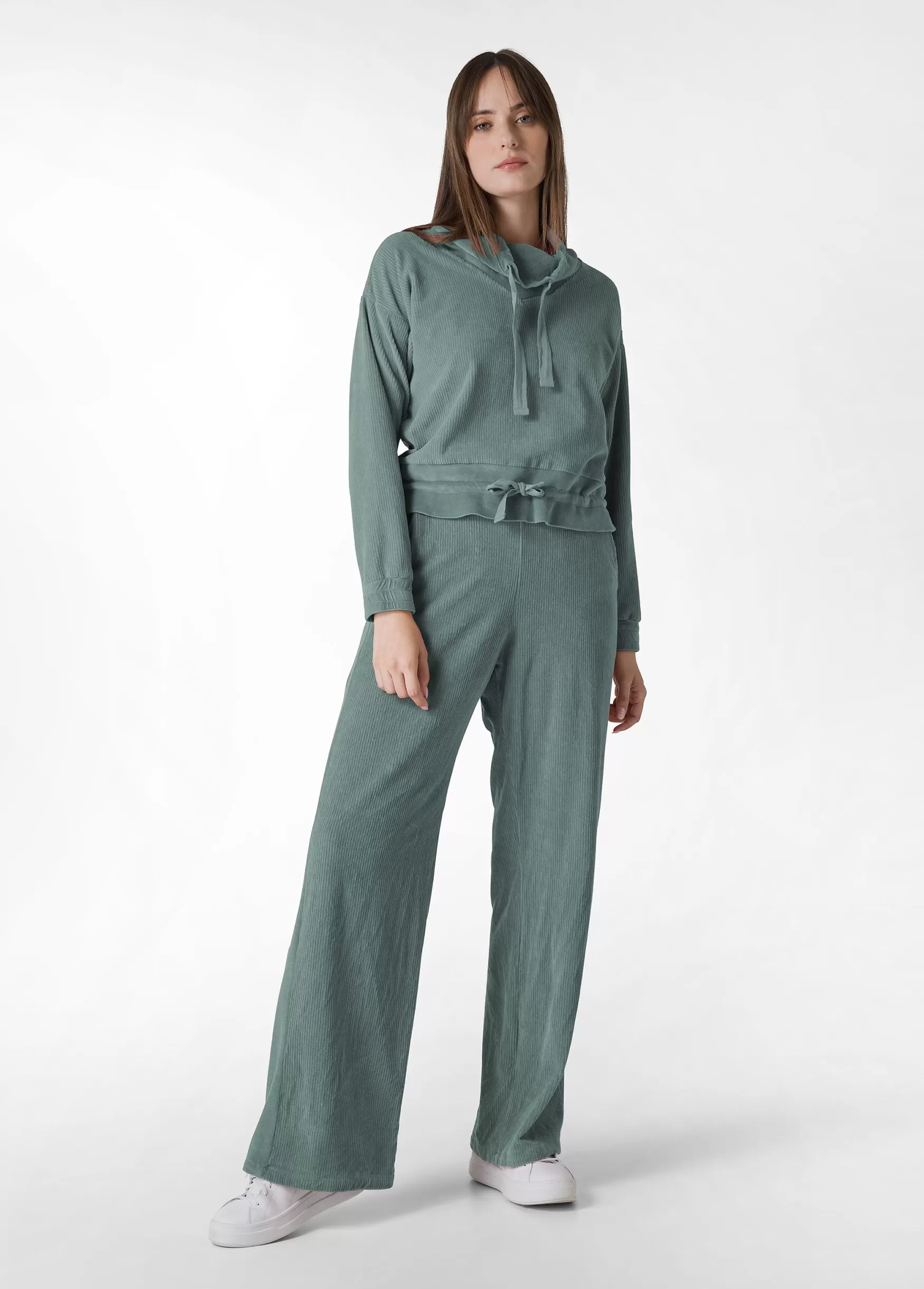 Discount DEHA Corduroy Chenille Wide Leg Pants Green Sage Green