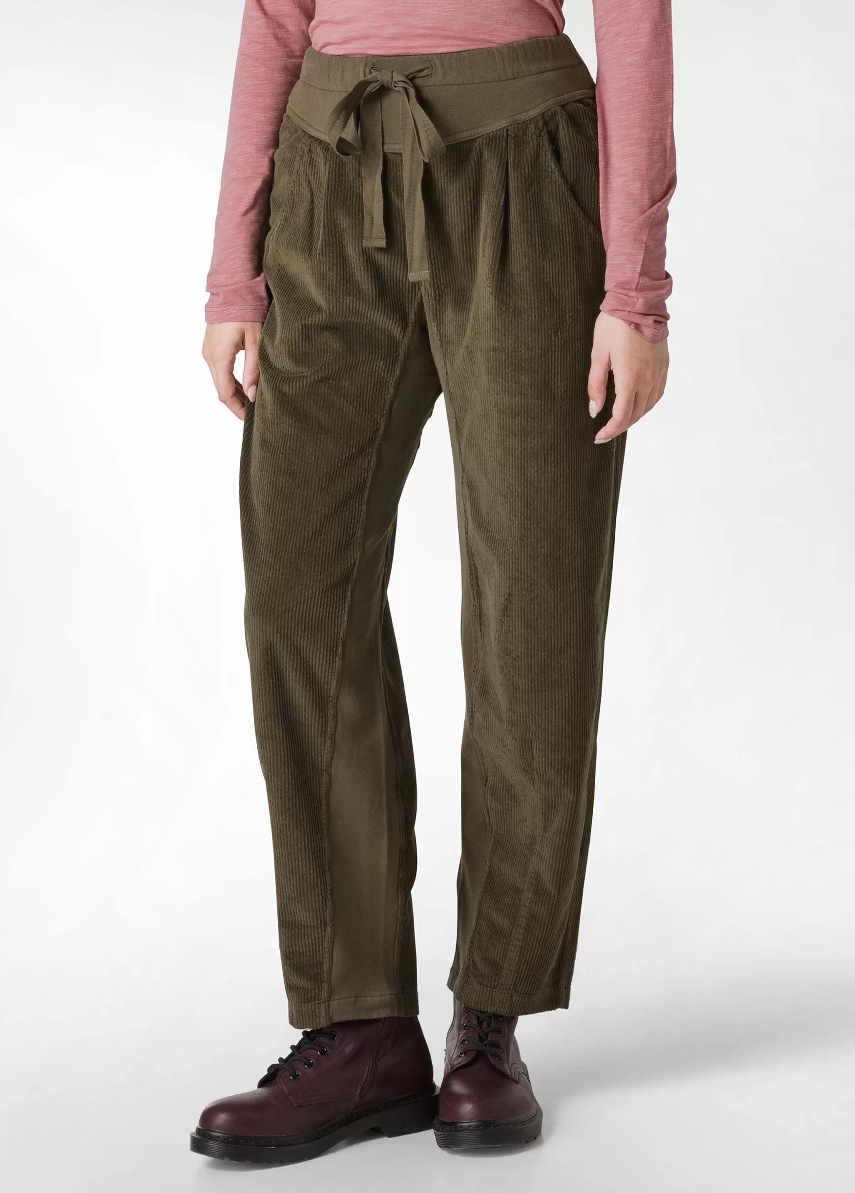 New DEHA Corduroy Combined Pants Green Olive Green