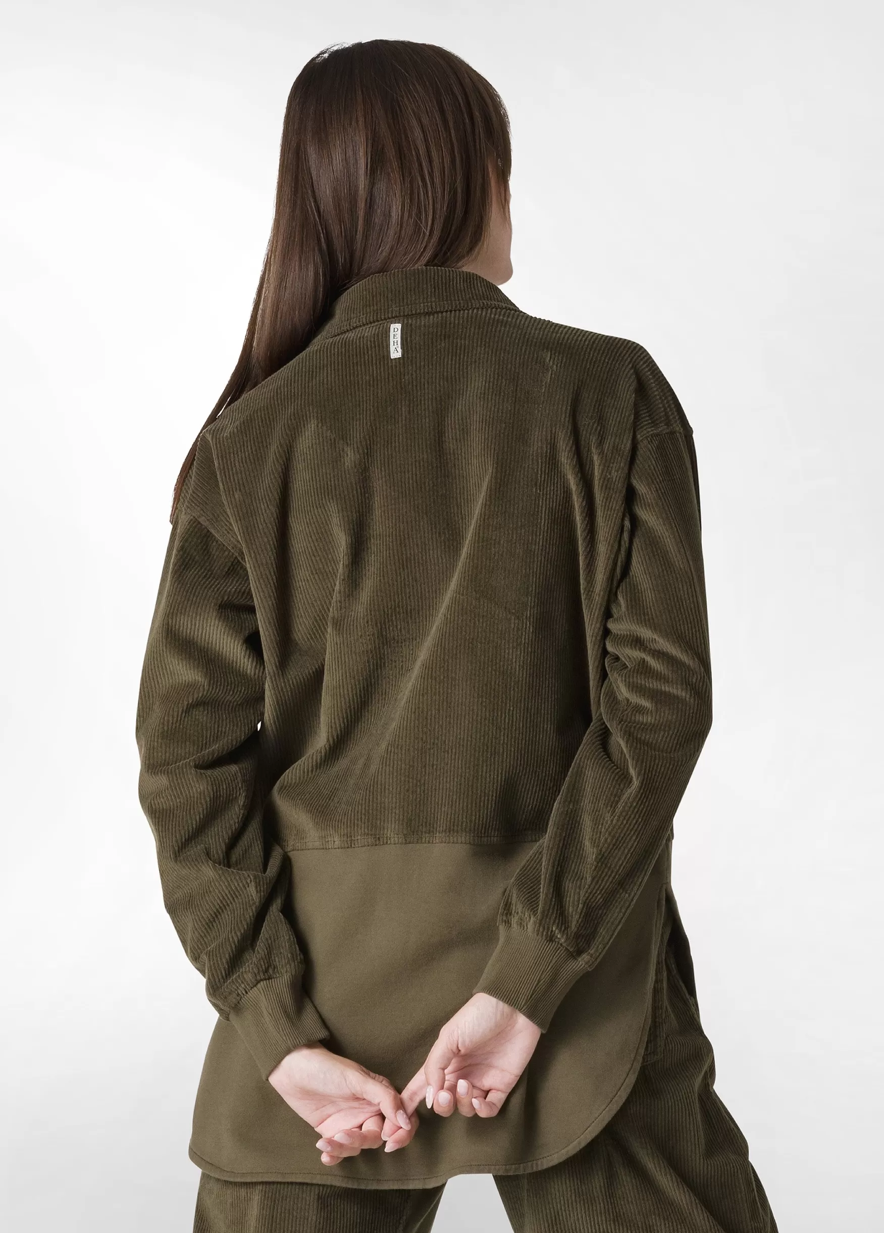 Discount DEHA Corduroy Combined Shirt Green Olive Green