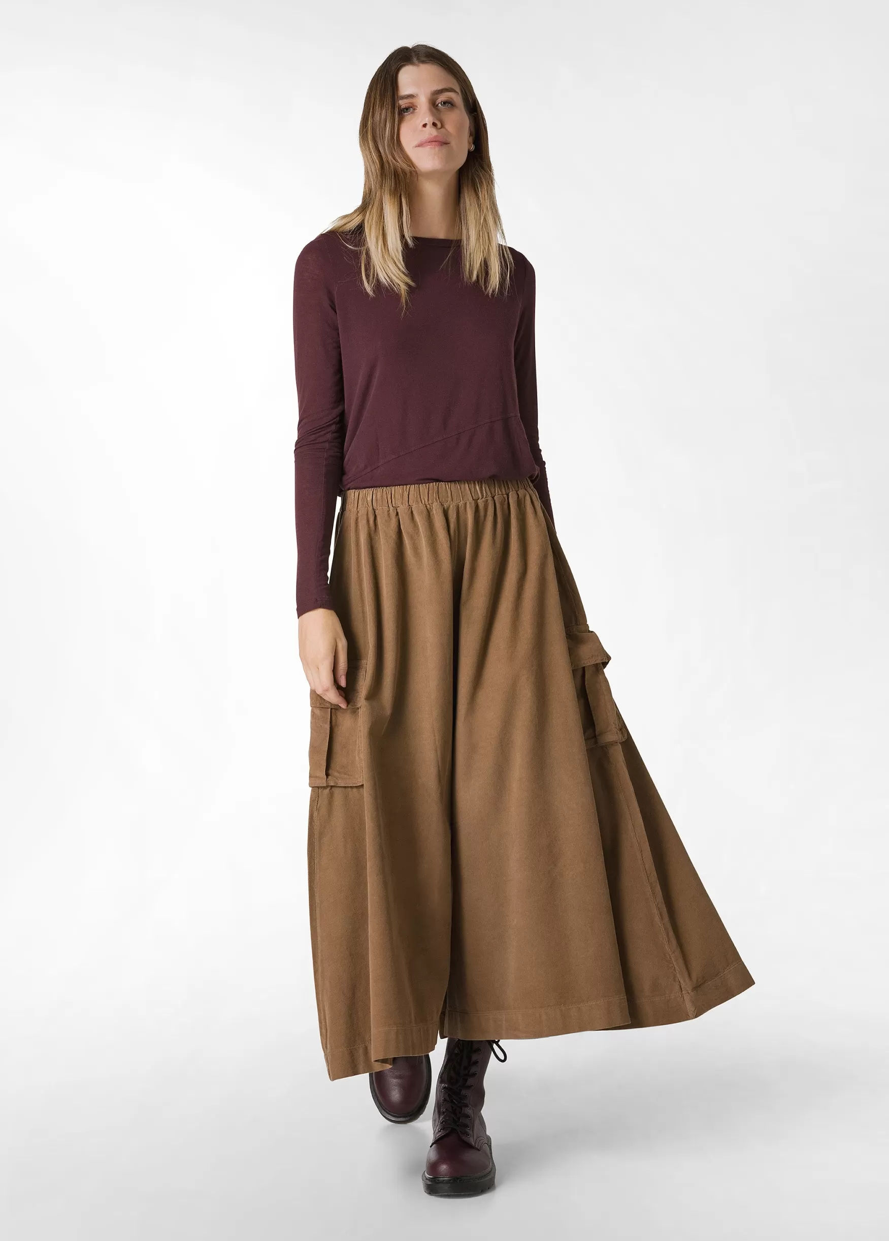 Clearance DEHA Corduroy Coulotte Pants Brown Biscuit Brown