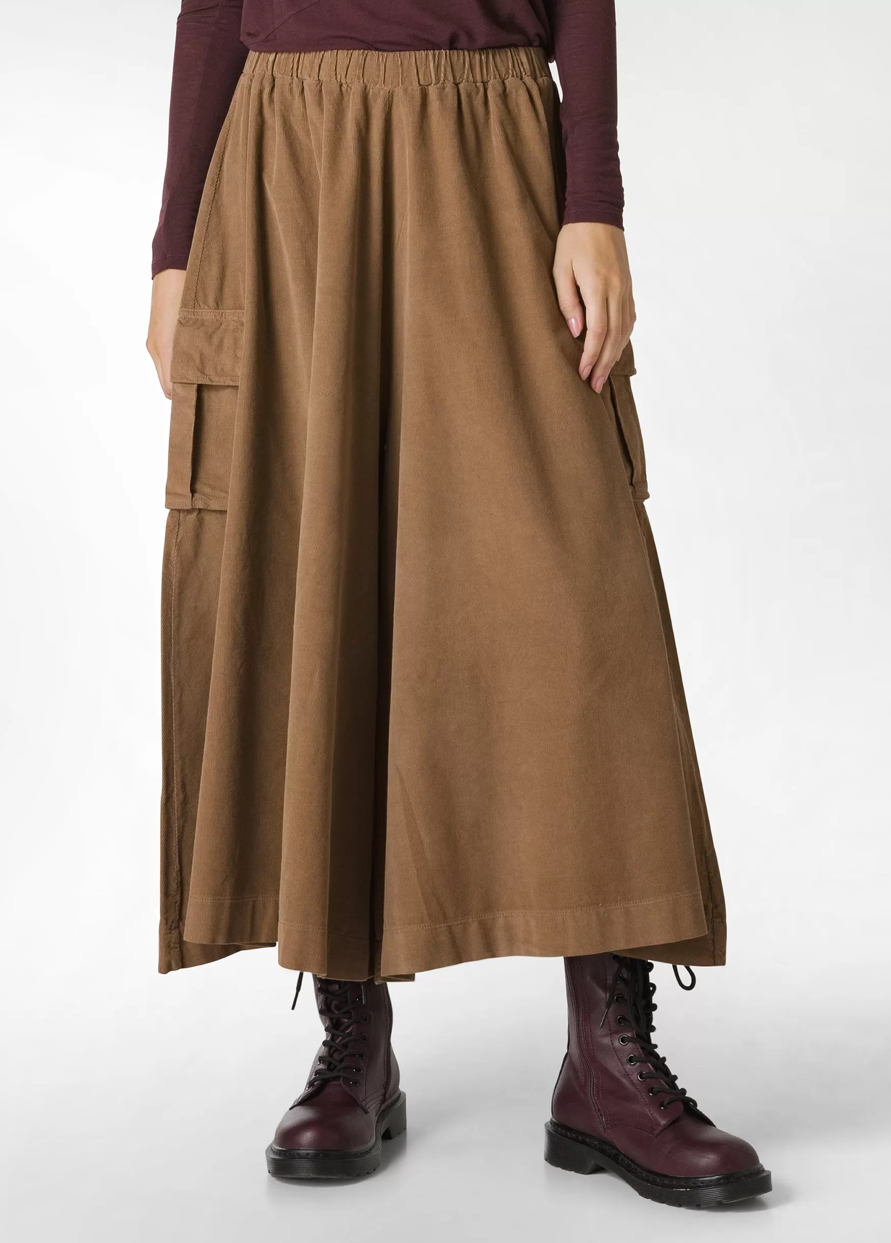 Clearance DEHA Corduroy Coulotte Pants Brown Biscuit Brown