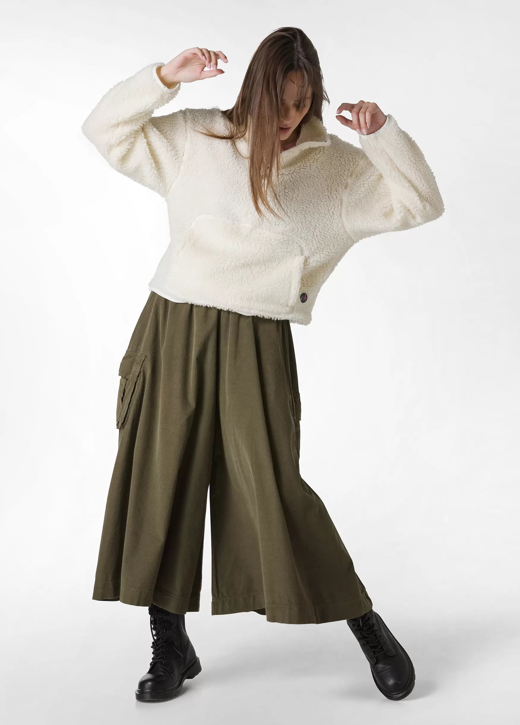 Best Sale DEHA Corduroy Coulotte Pants Green Olive Green