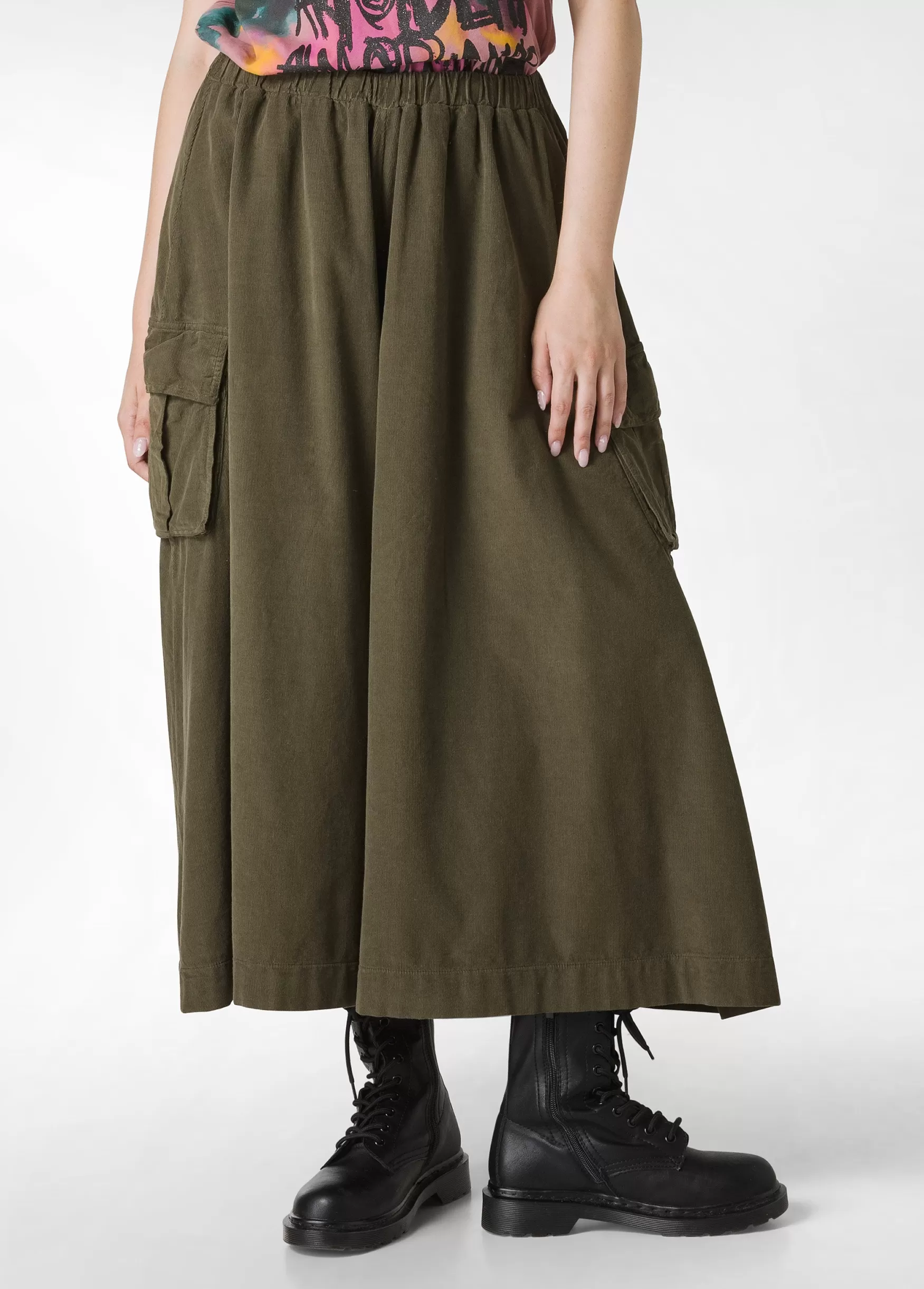 Best Sale DEHA Corduroy Coulotte Pants Green Olive Green