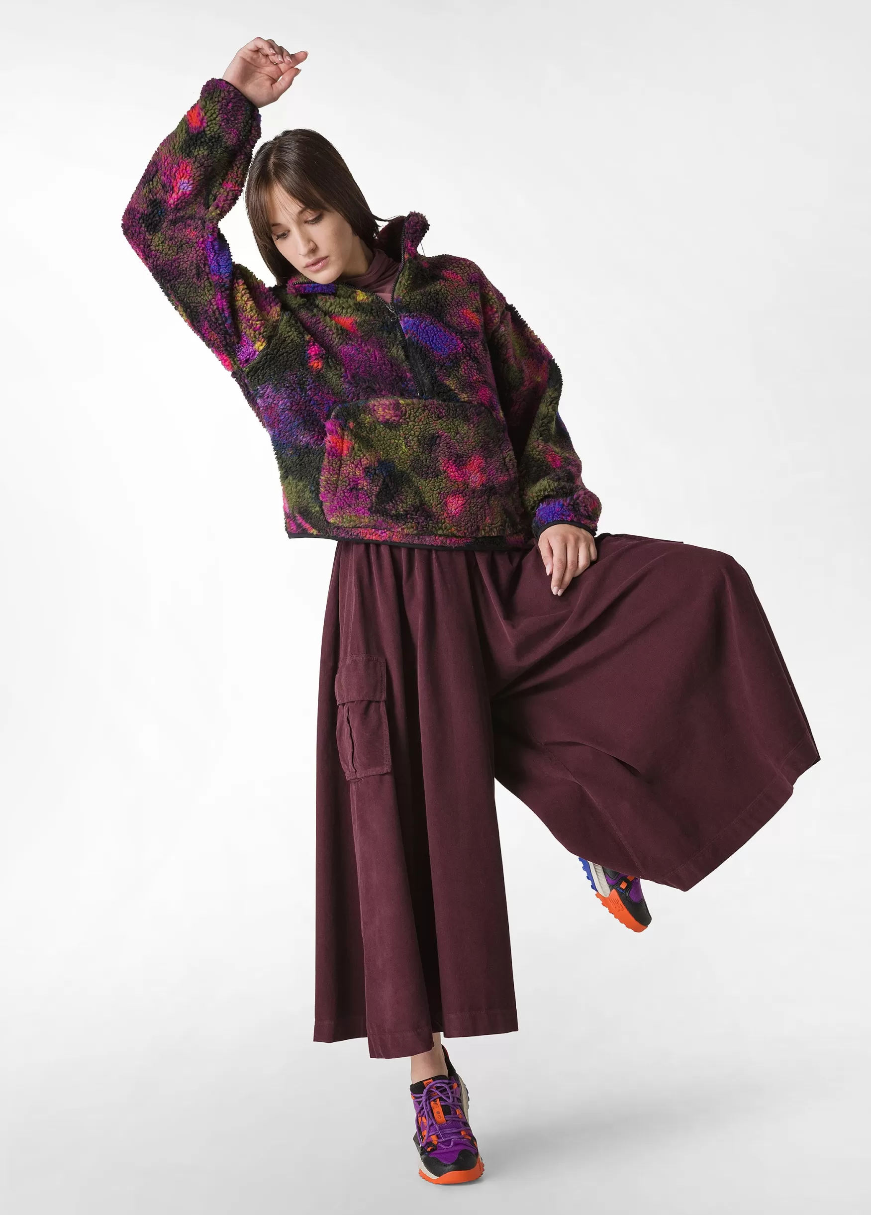 New DEHA Corduroy Coulotte Pants Red Tibetan Red