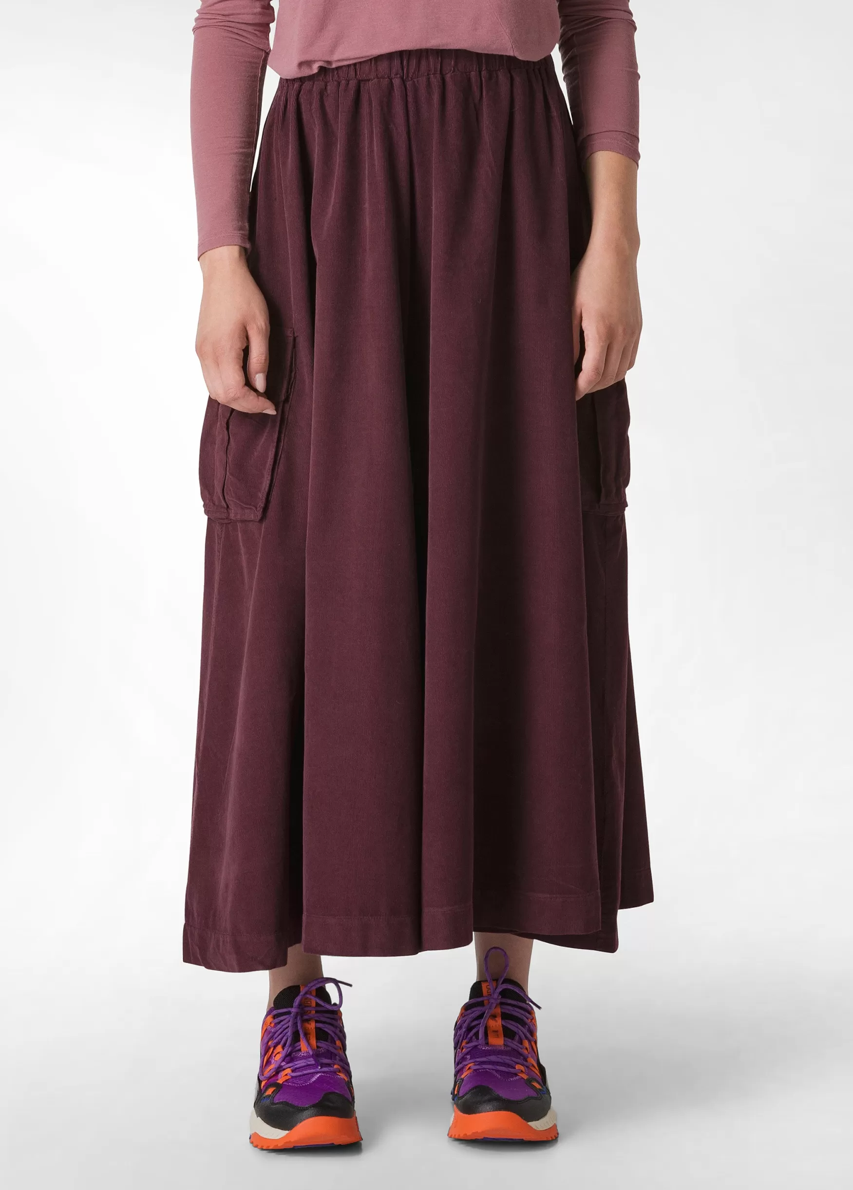 New DEHA Corduroy Coulotte Pants Red Tibetan Red