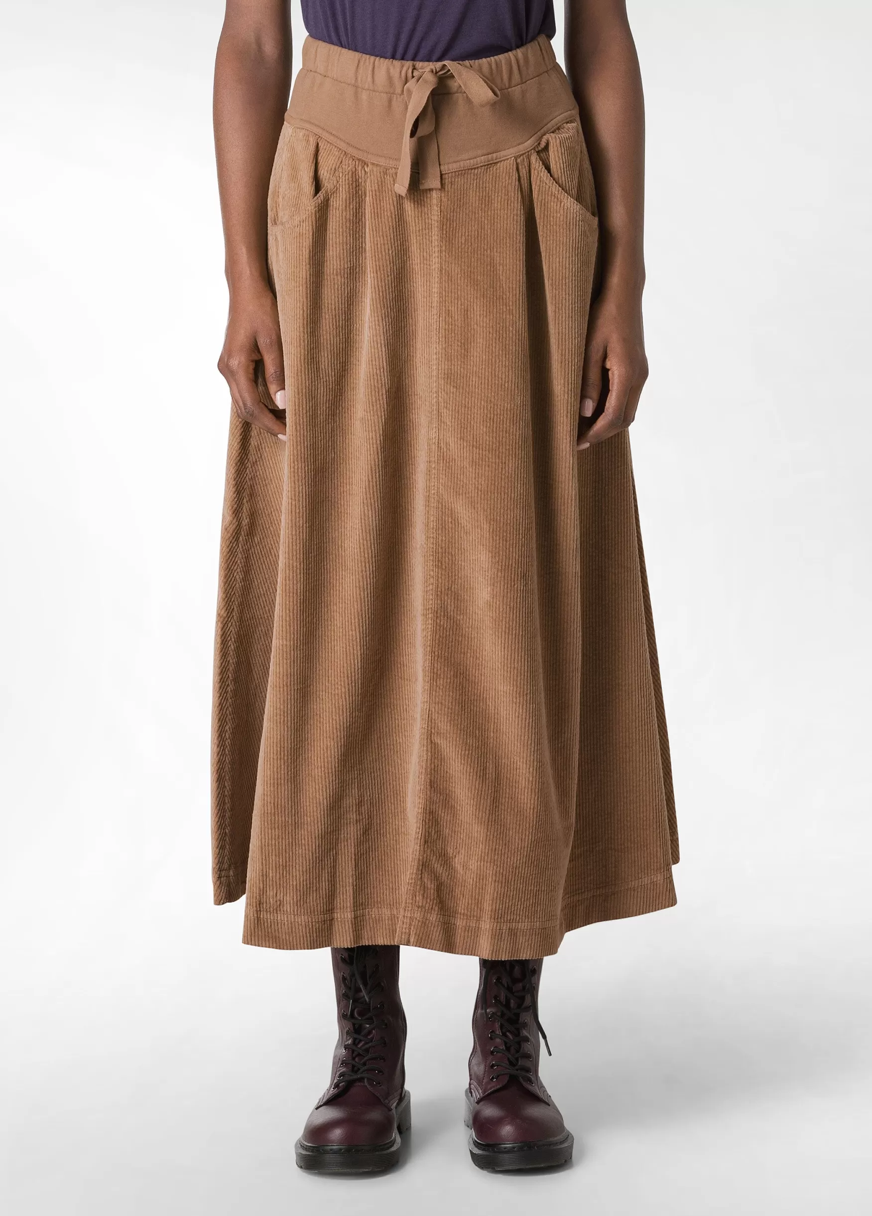 Cheap DEHA Corduroy Long Skirt Brown Biscuit Brown