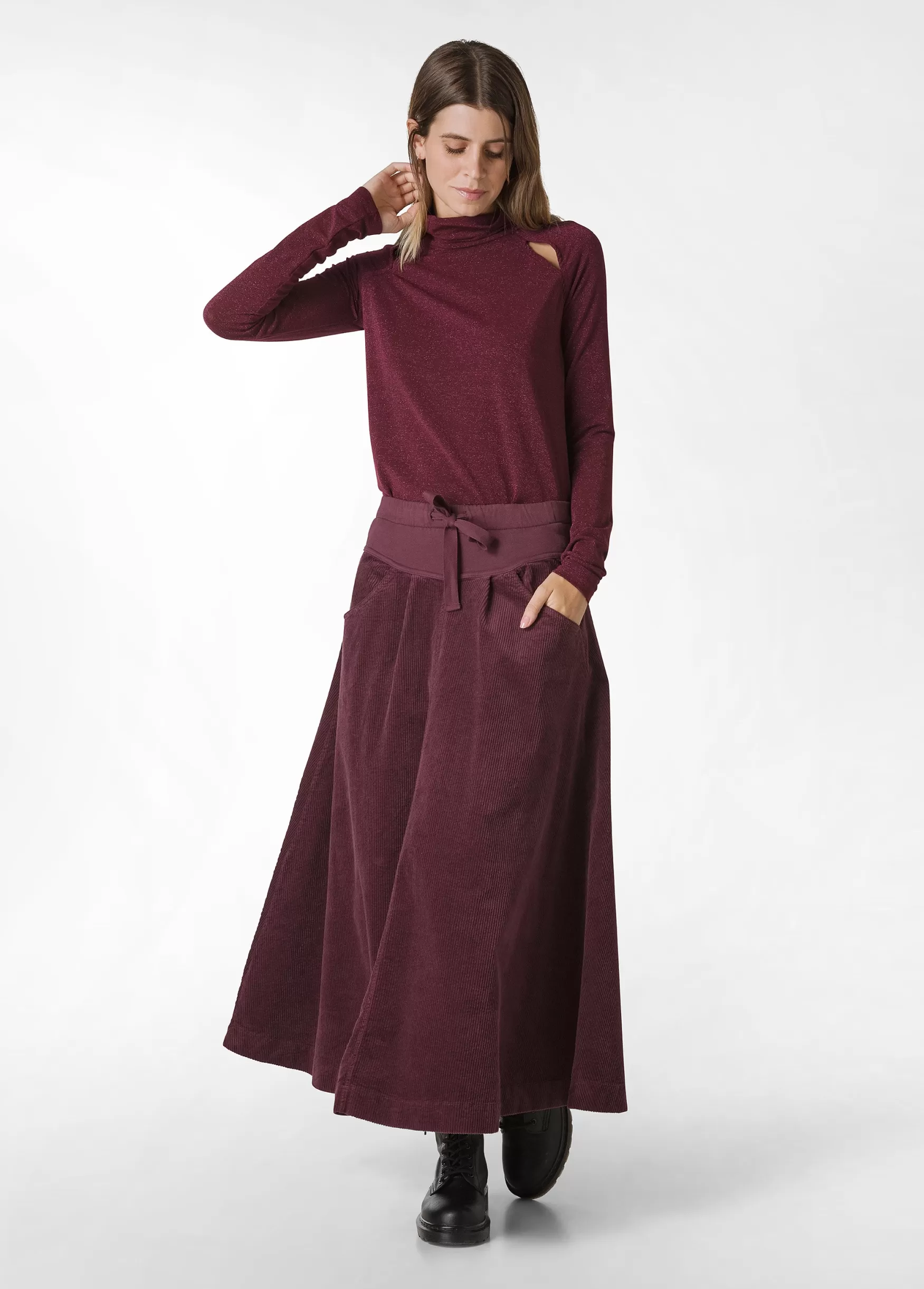 Flash Sale DEHA Corduroy Long Skirt Red Tibetan Red