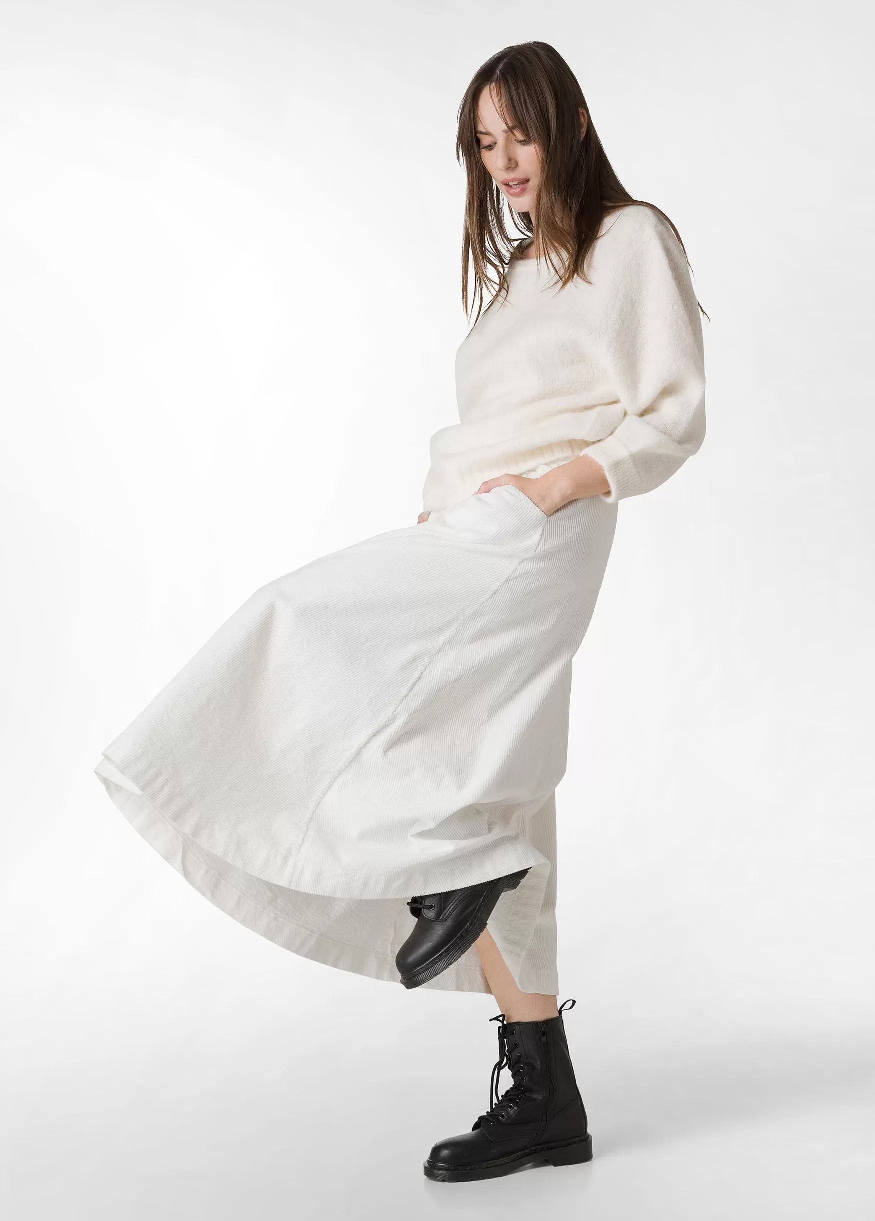 Flash Sale DEHA Corduroy Long Skirt White Milk White