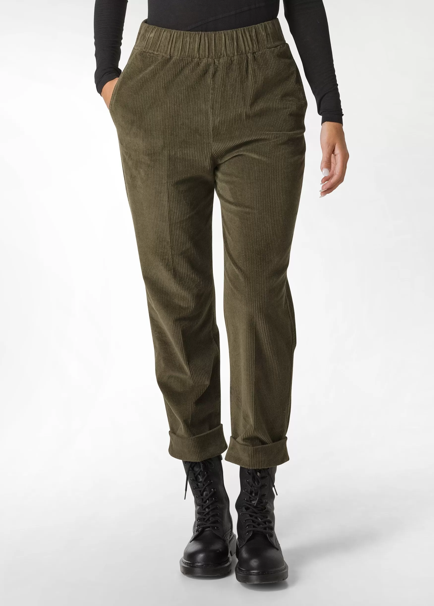 Store DEHA Corduroy Straight Pants Green Olive Green
