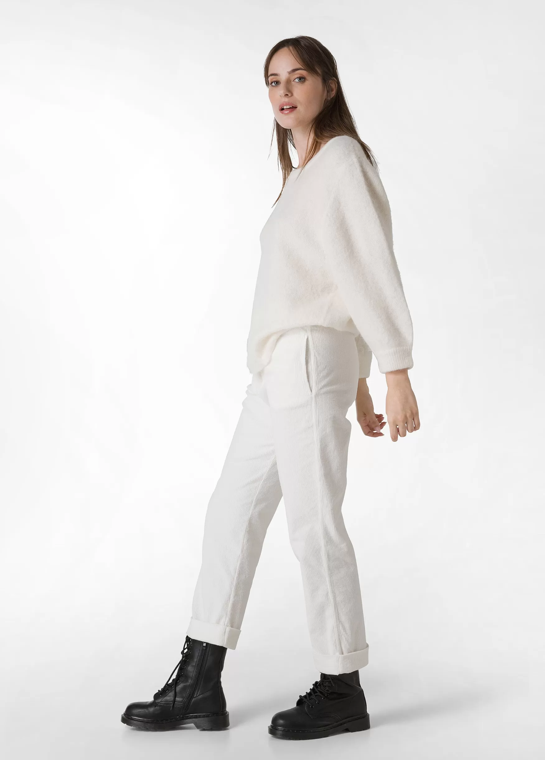 Sale DEHA Corduroy Straight Pants White Milk White