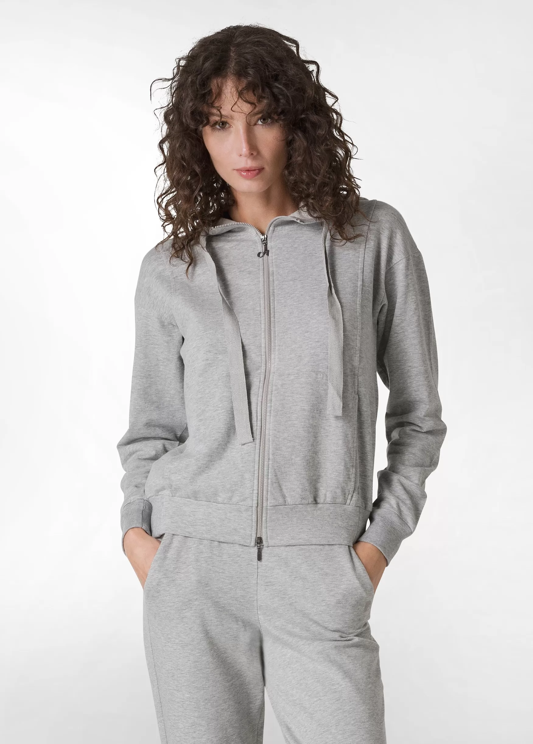 Cheap DEHA Core Full Zip Hoodie Grey Grey Melange