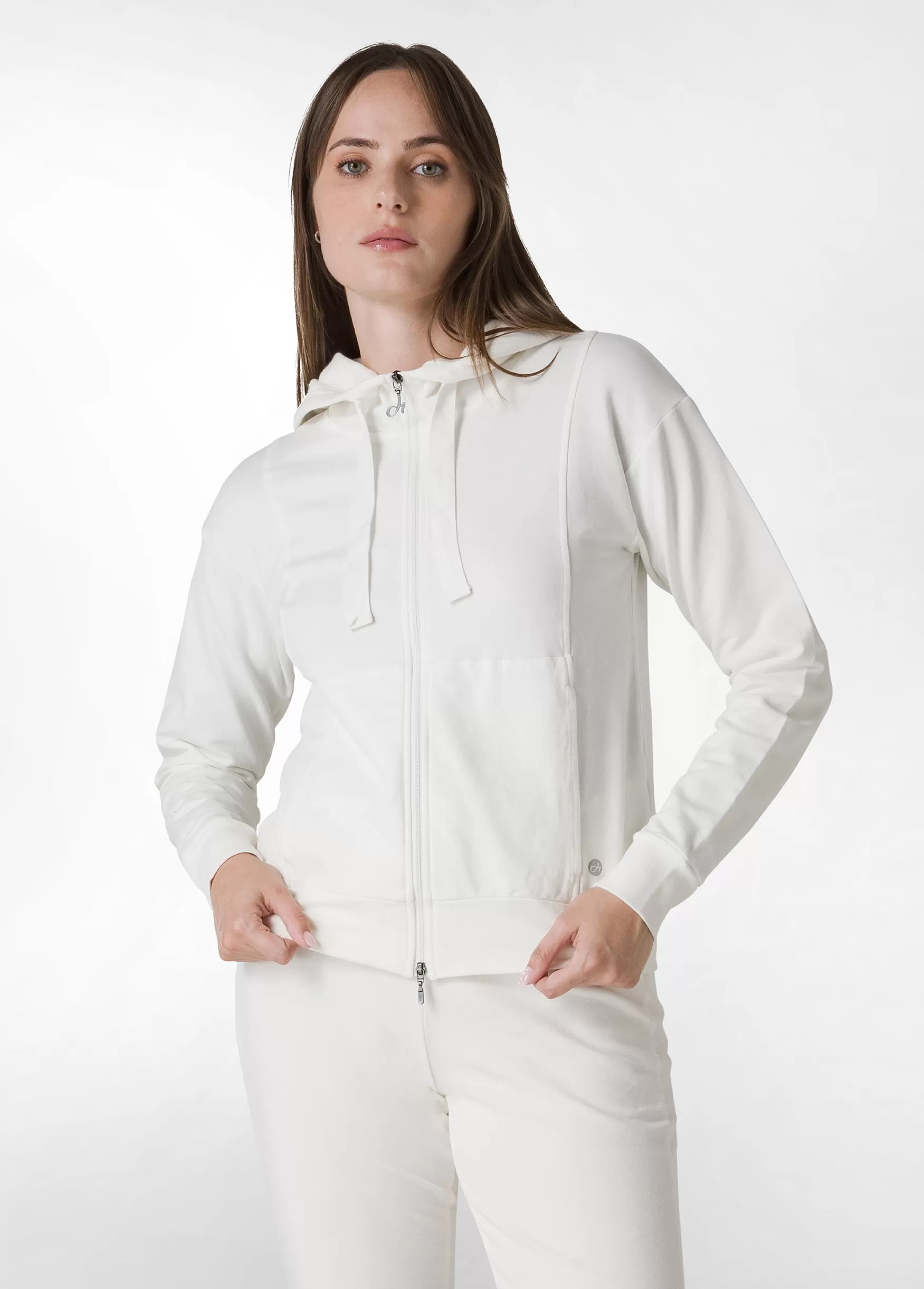 Outlet DEHA Core Full Zip Hoodie White Milk White