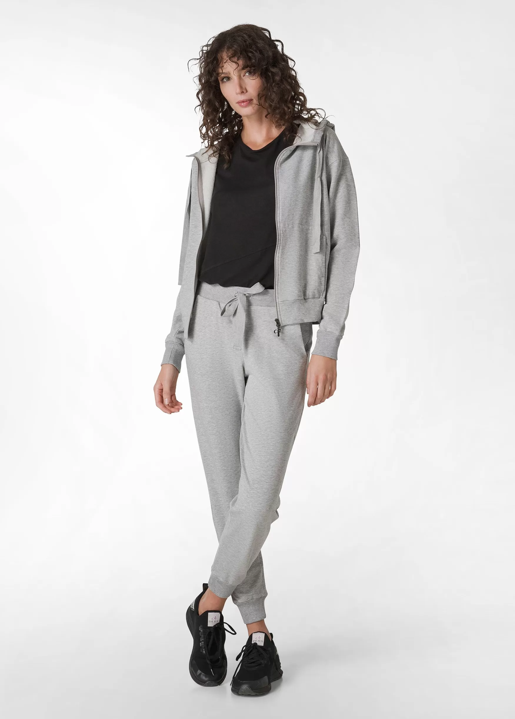 Shop DEHA Core Jogger Cuffed Sweatpants Grey Grey Melange