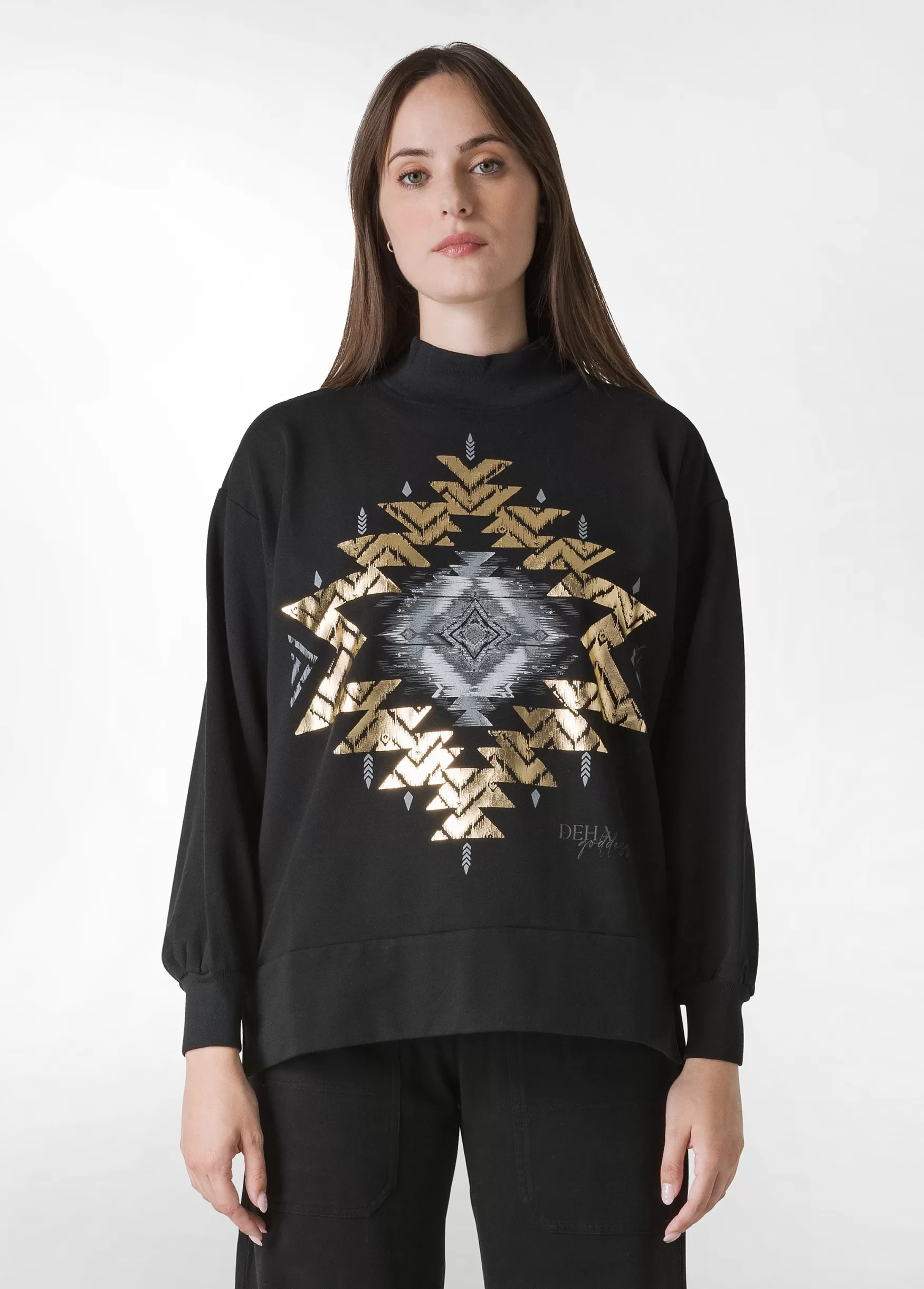 Store DEHA Cosy Graphic Sweatshirt Black