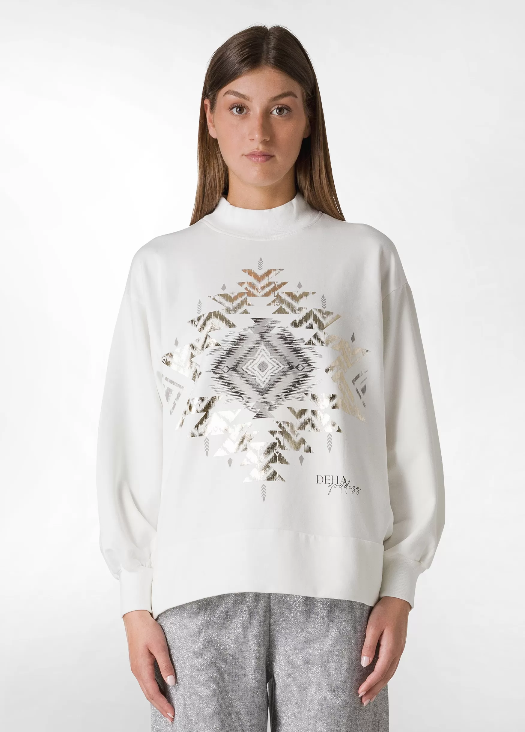 Clearance DEHA Cosy Graphic Sweatshirt White Milk White