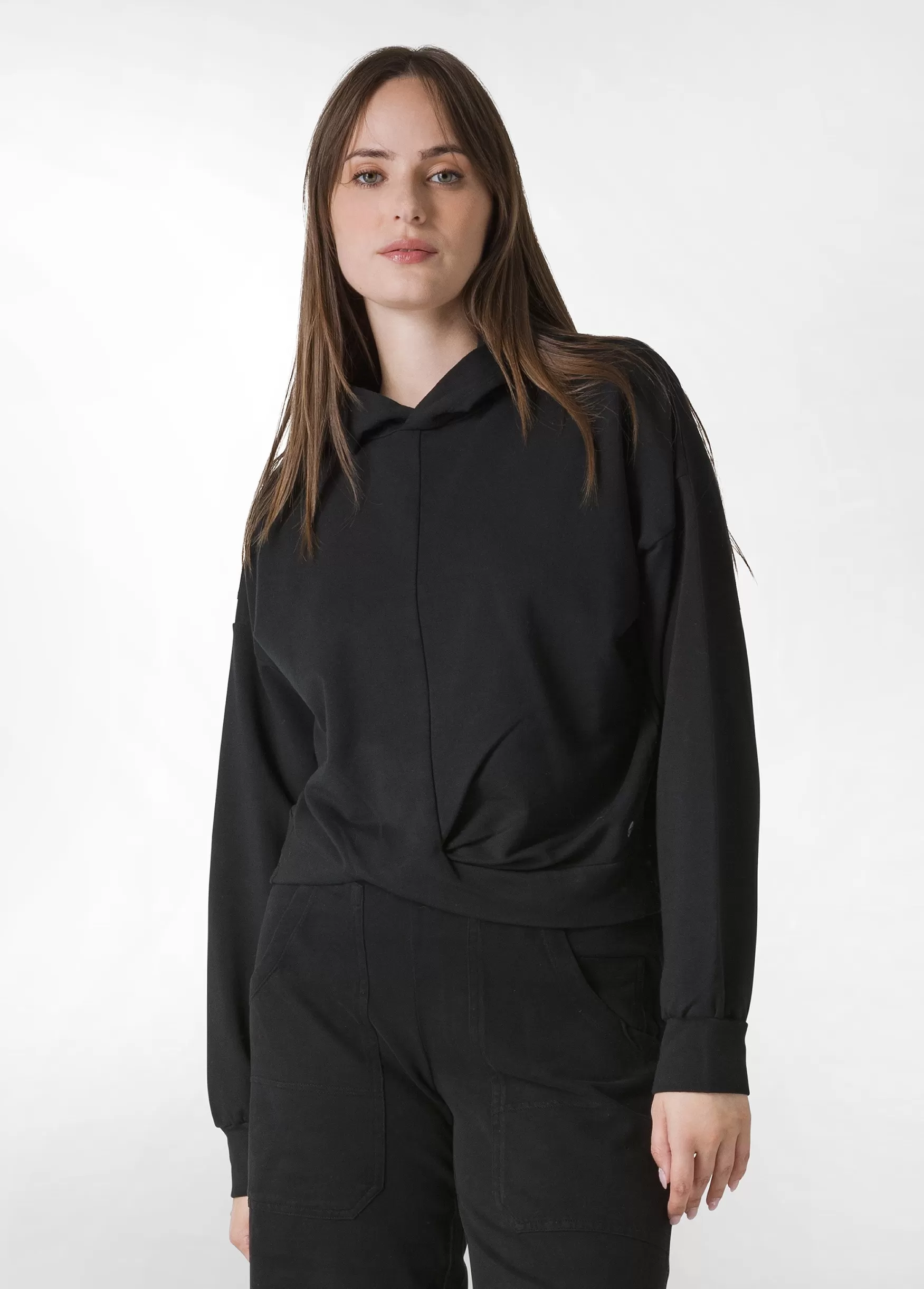 Store DEHA Cosy Knotted Hoodie Black