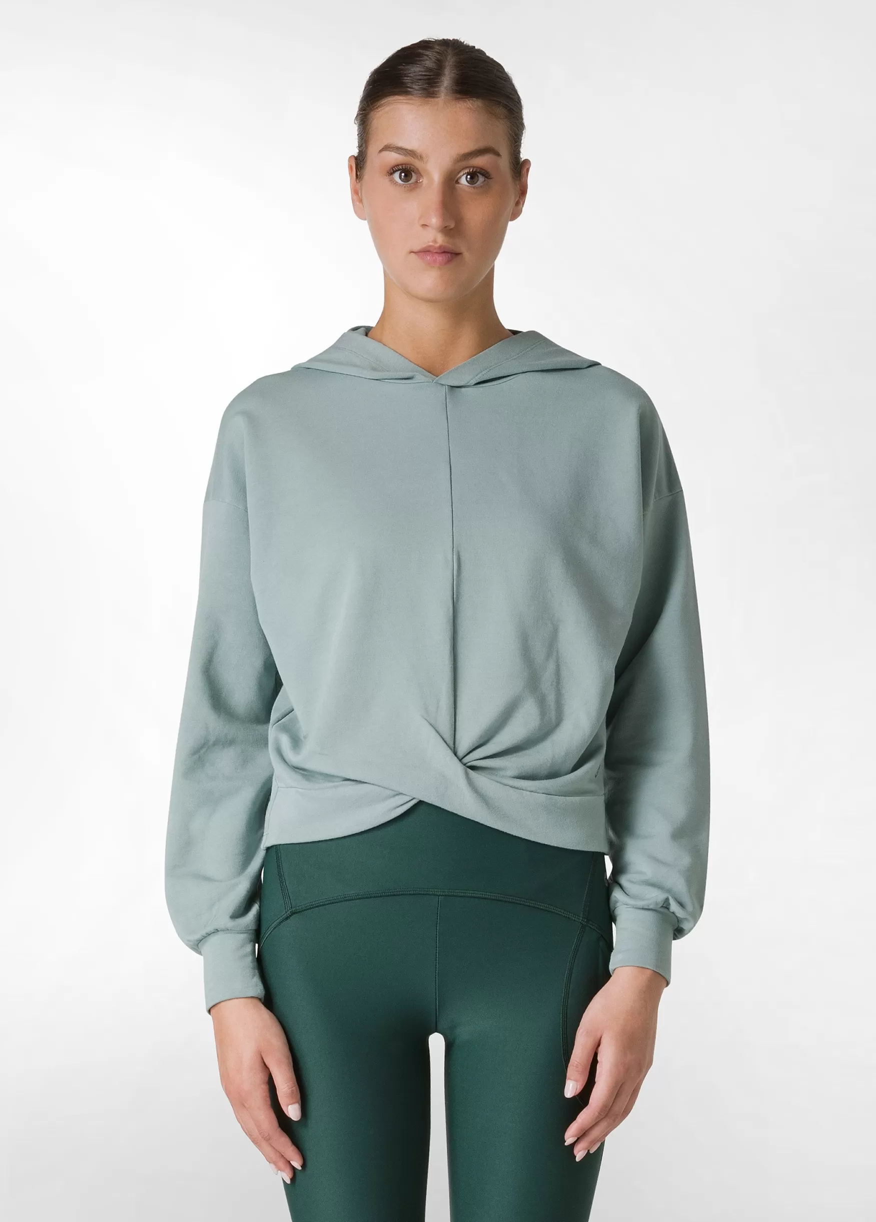 Outlet DEHA Cosy Knotted Hoodie Green Sage Green
