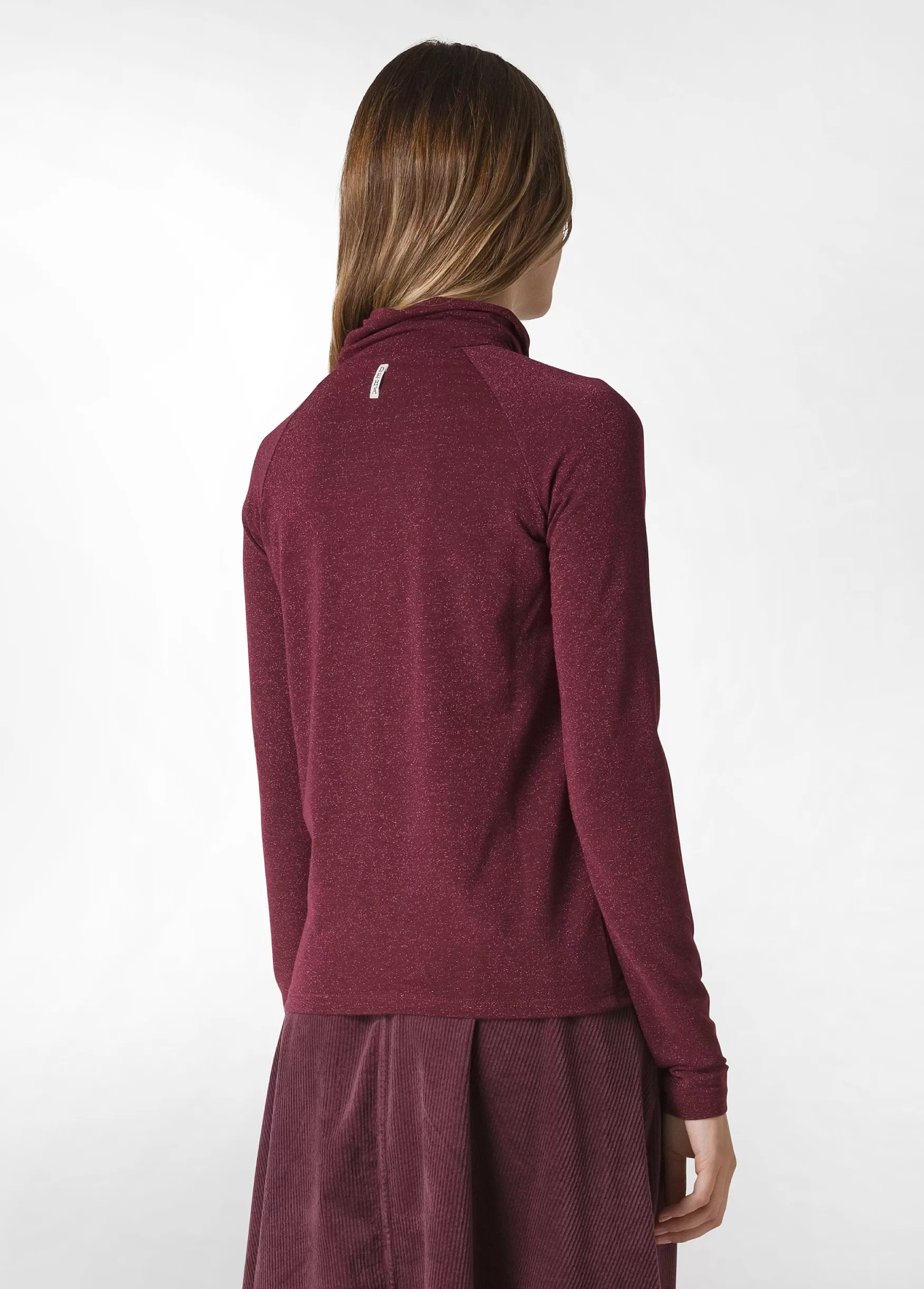 Clearance DEHA Cut-Out Lurex T-Shirt Red Bordeaux