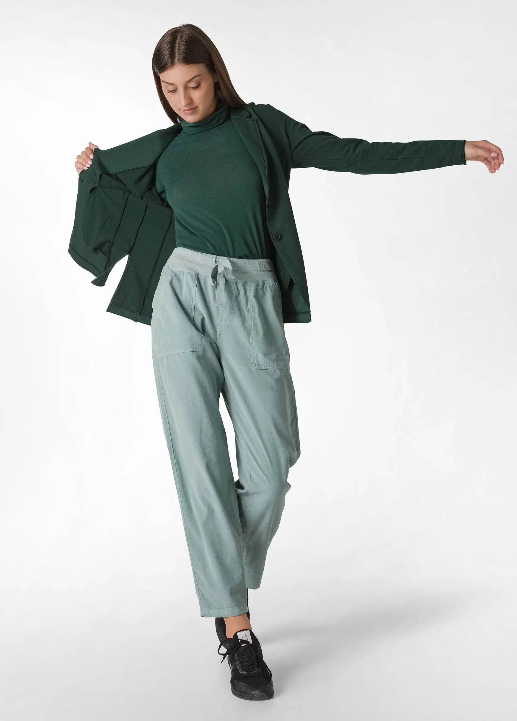 Sale DEHA Drawstring Corduroy Pants Green Sage Green