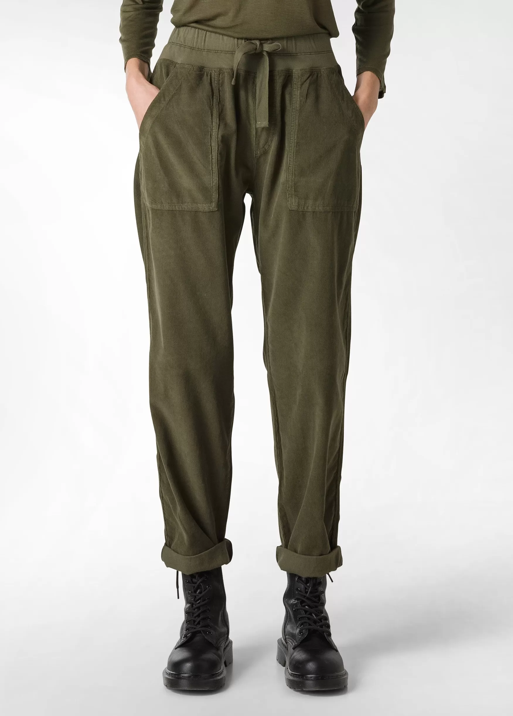 Outlet DEHA Drawstring Corduroy Pants Green Olive Green