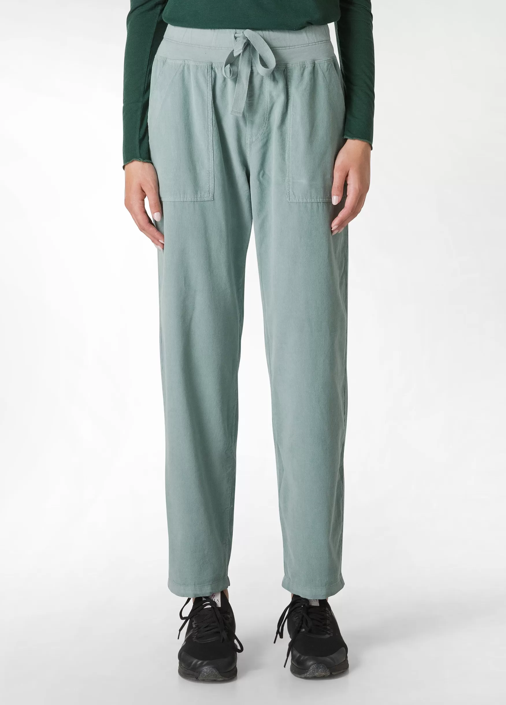 Sale DEHA Drawstring Corduroy Pants Green Sage Green