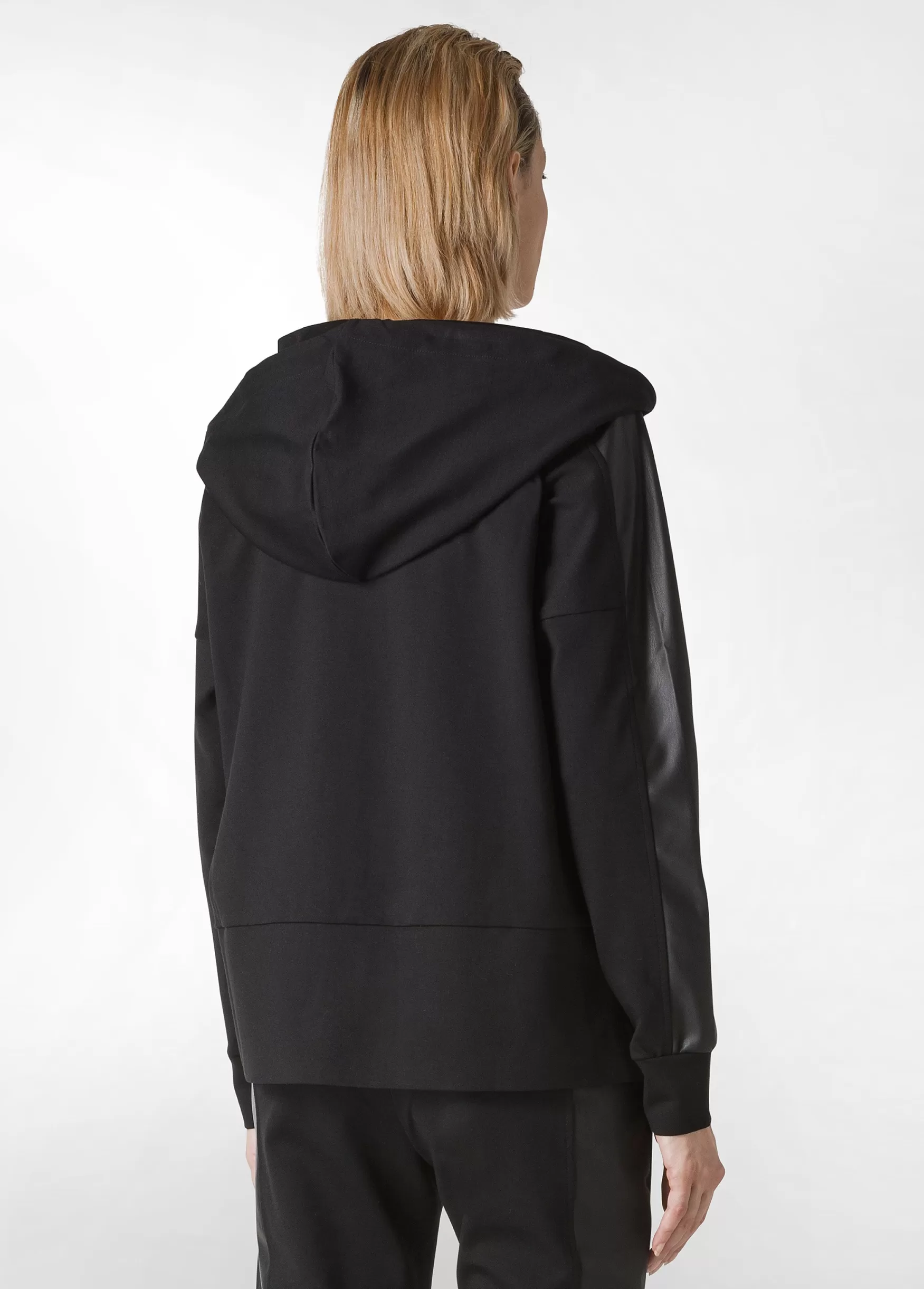 Discount DEHA Faux Leather Trims Jacket Black