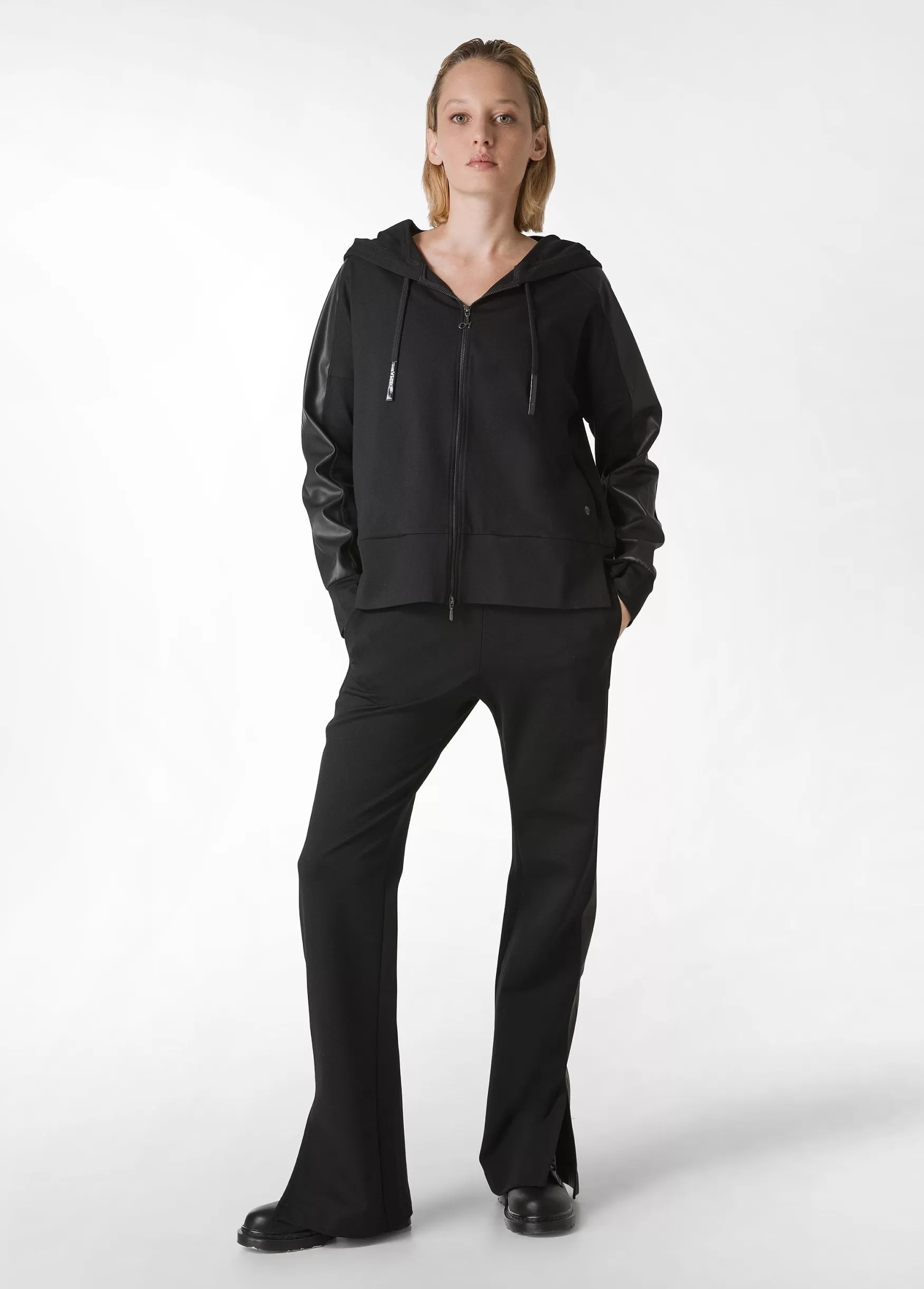 Discount DEHA Faux Leather Trims Pants Black