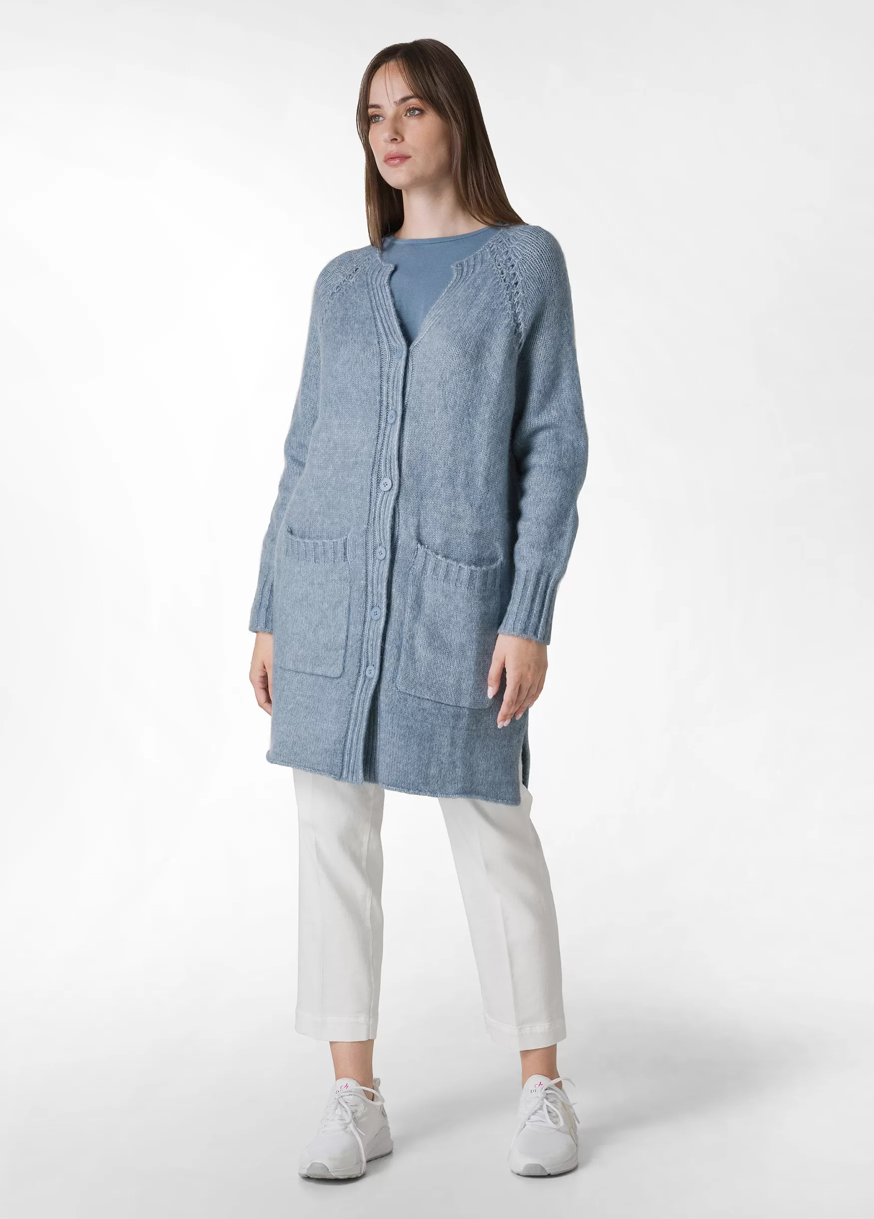 Best Sale DEHA Fluffy Long Cardigan Blue Midblue