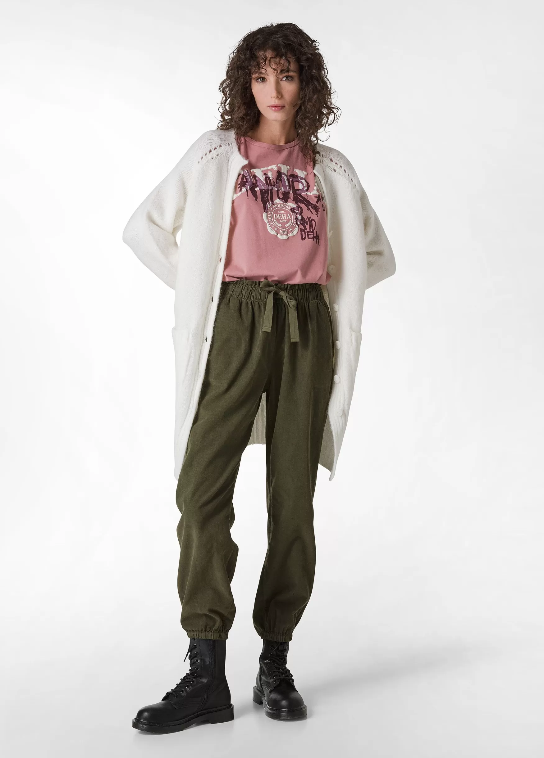 New DEHA Fluffy Long Cardigan White Milk White