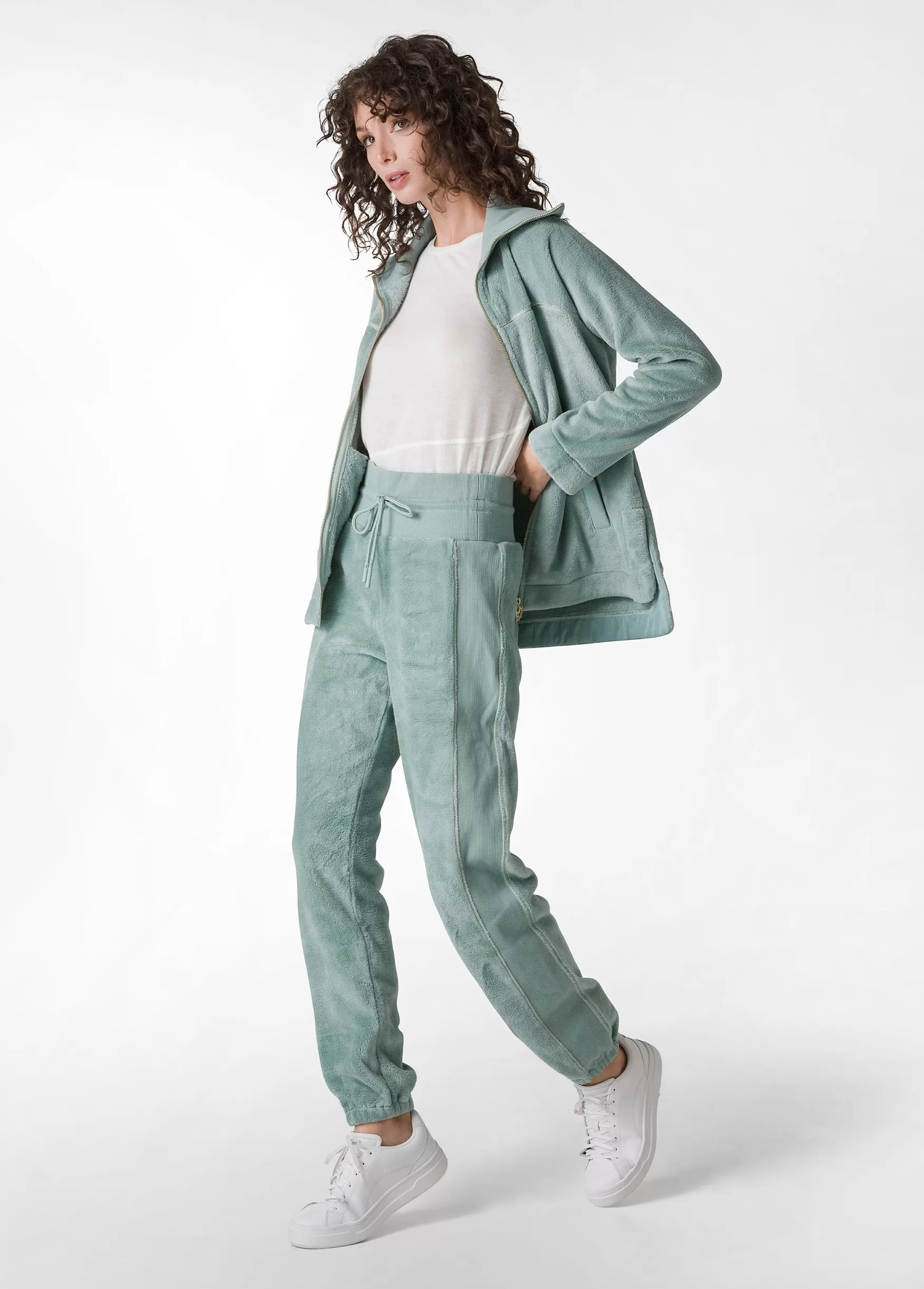 Best Sale DEHA Fluffy Polar Jogger Green Sage Green