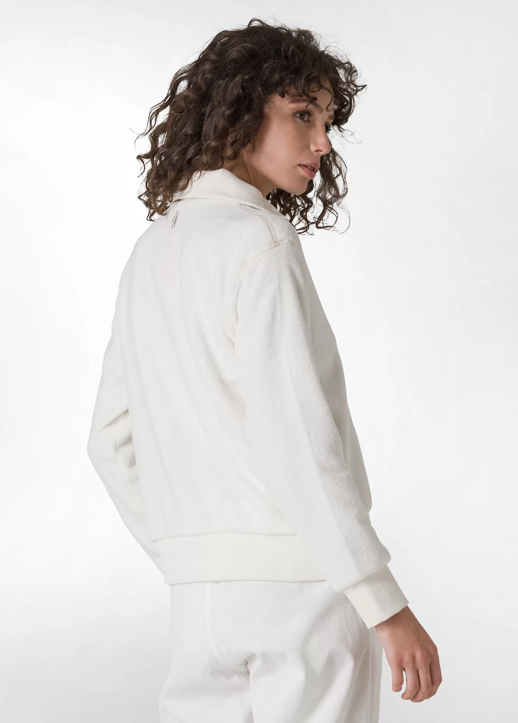 Shop DEHA Fluffy Polar Sweatshirt White Milk White