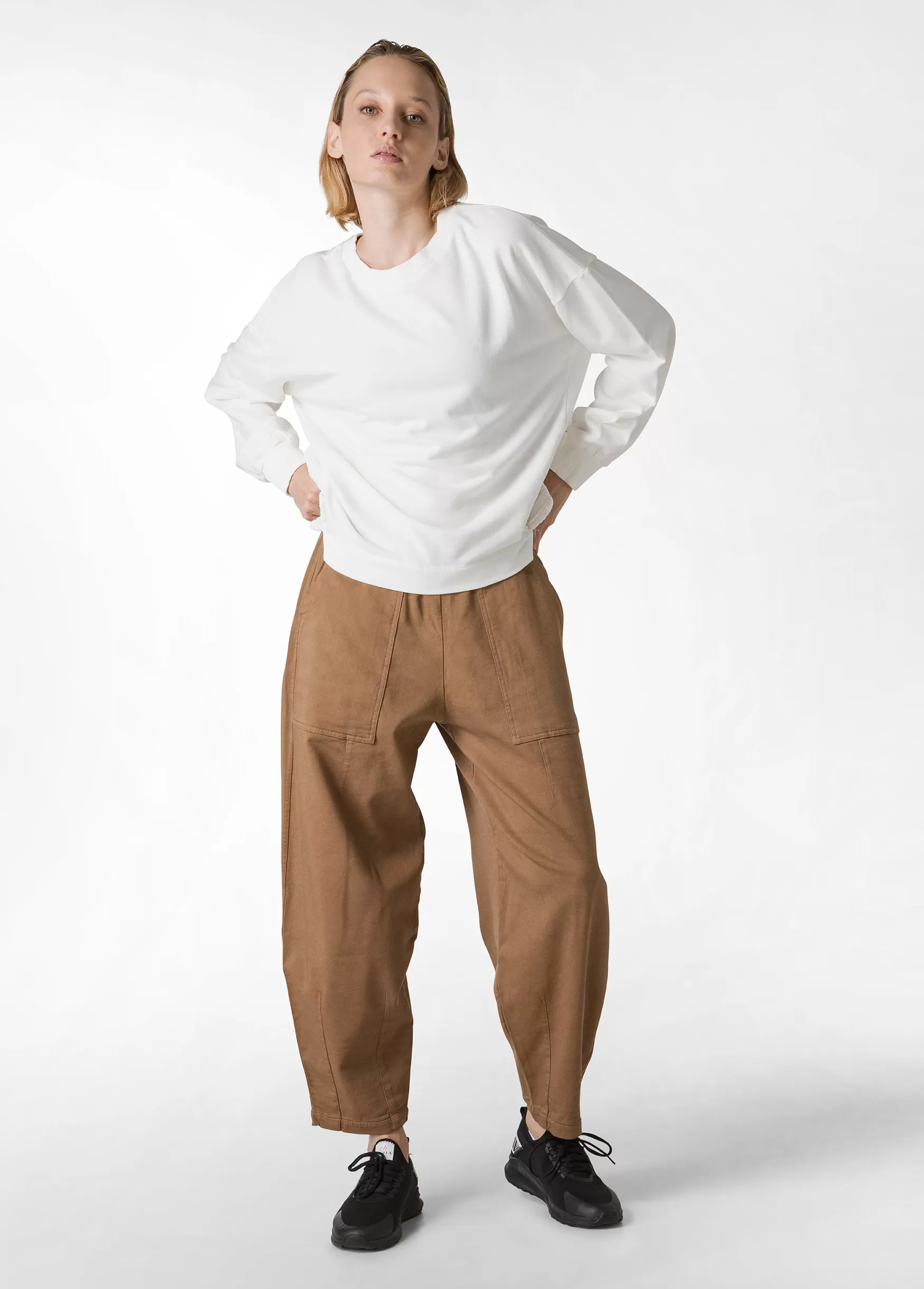 Sale DEHA Gabardine Relaxed Pants Brown Biscuit Brown